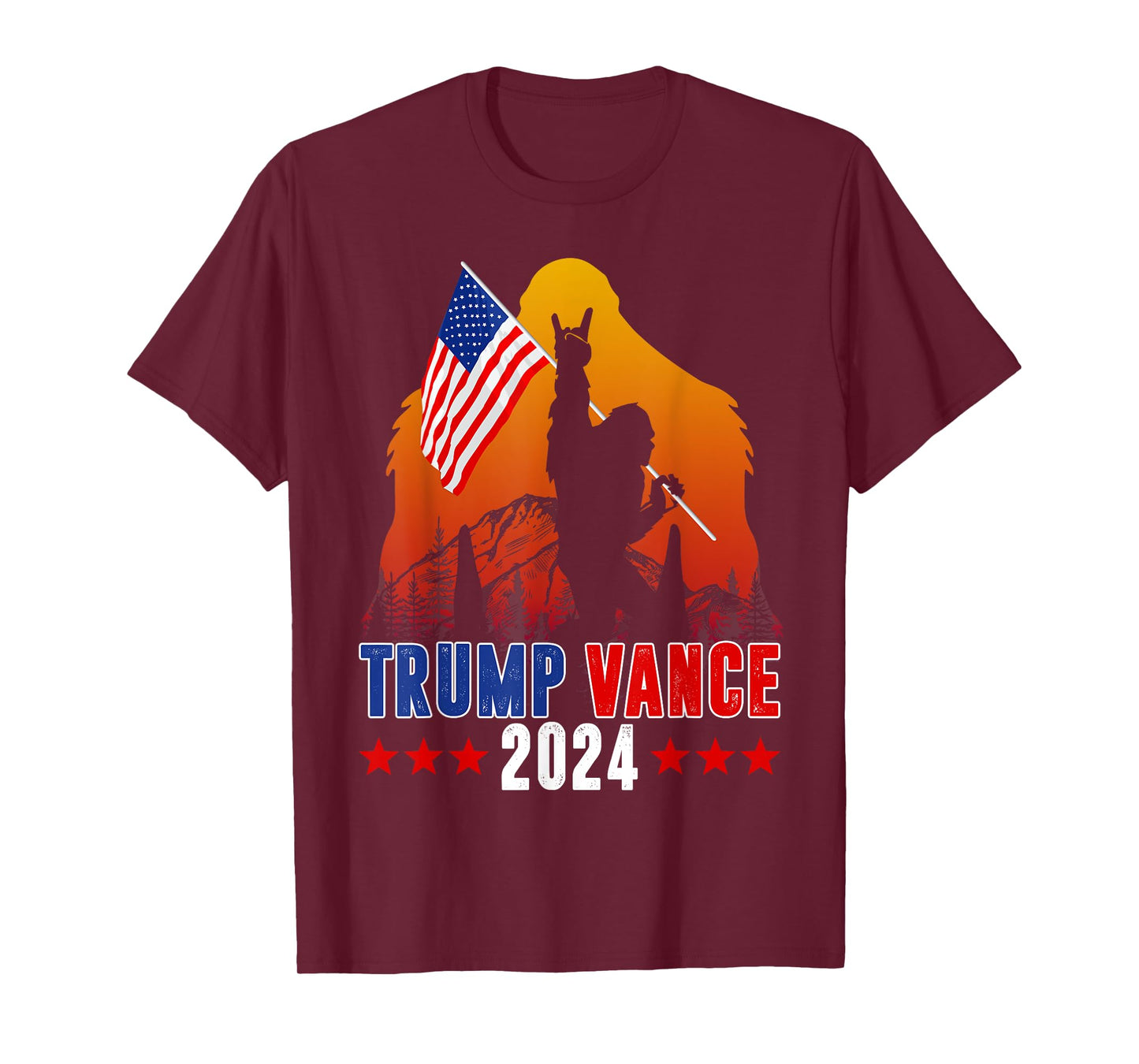 Trump Vance 2024 For President VP USA Election Bigfoot T-Shirt