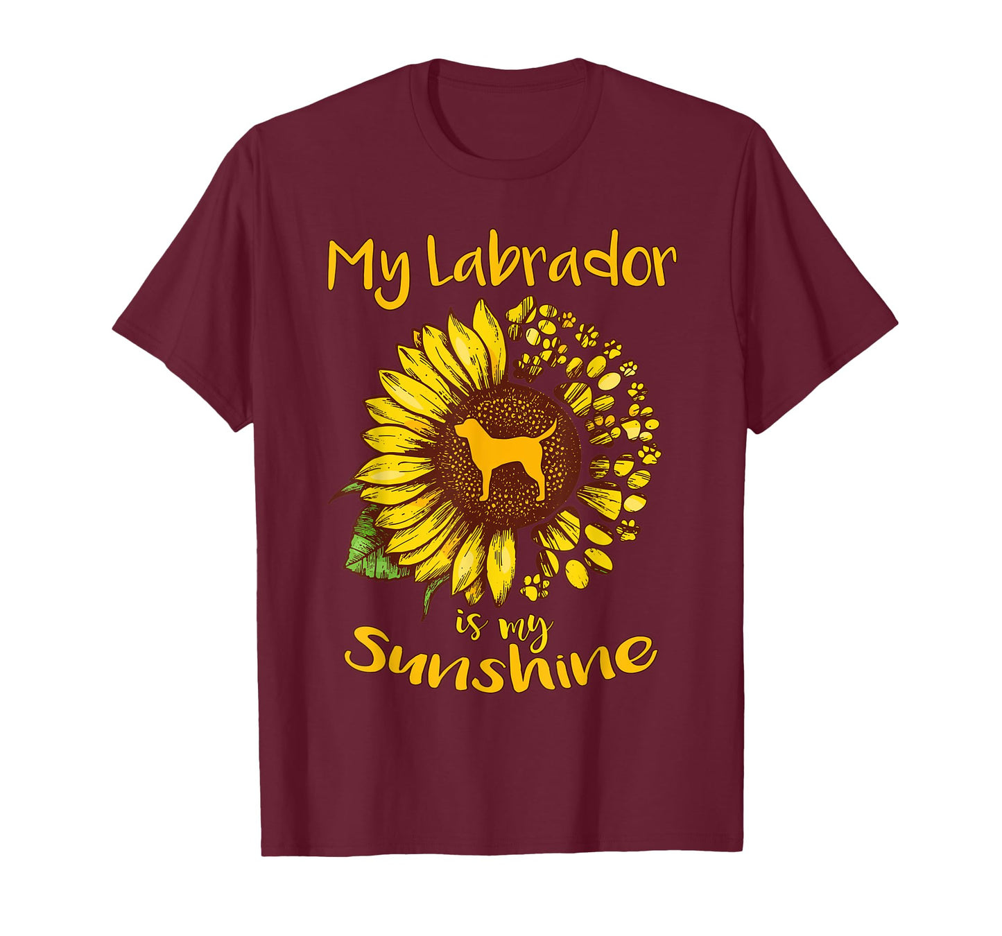 Labrador Retriever Dog My Sunshine Sunflower Dog Paw Puppy Men Women Kids T-Shirt
