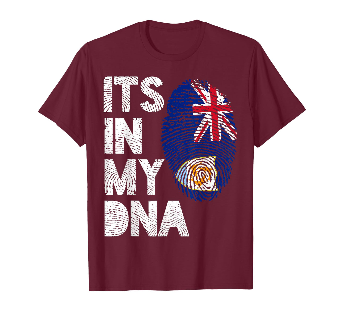 Its In My DNA Anguilla Flag Pride Fingerprint T-Shirt