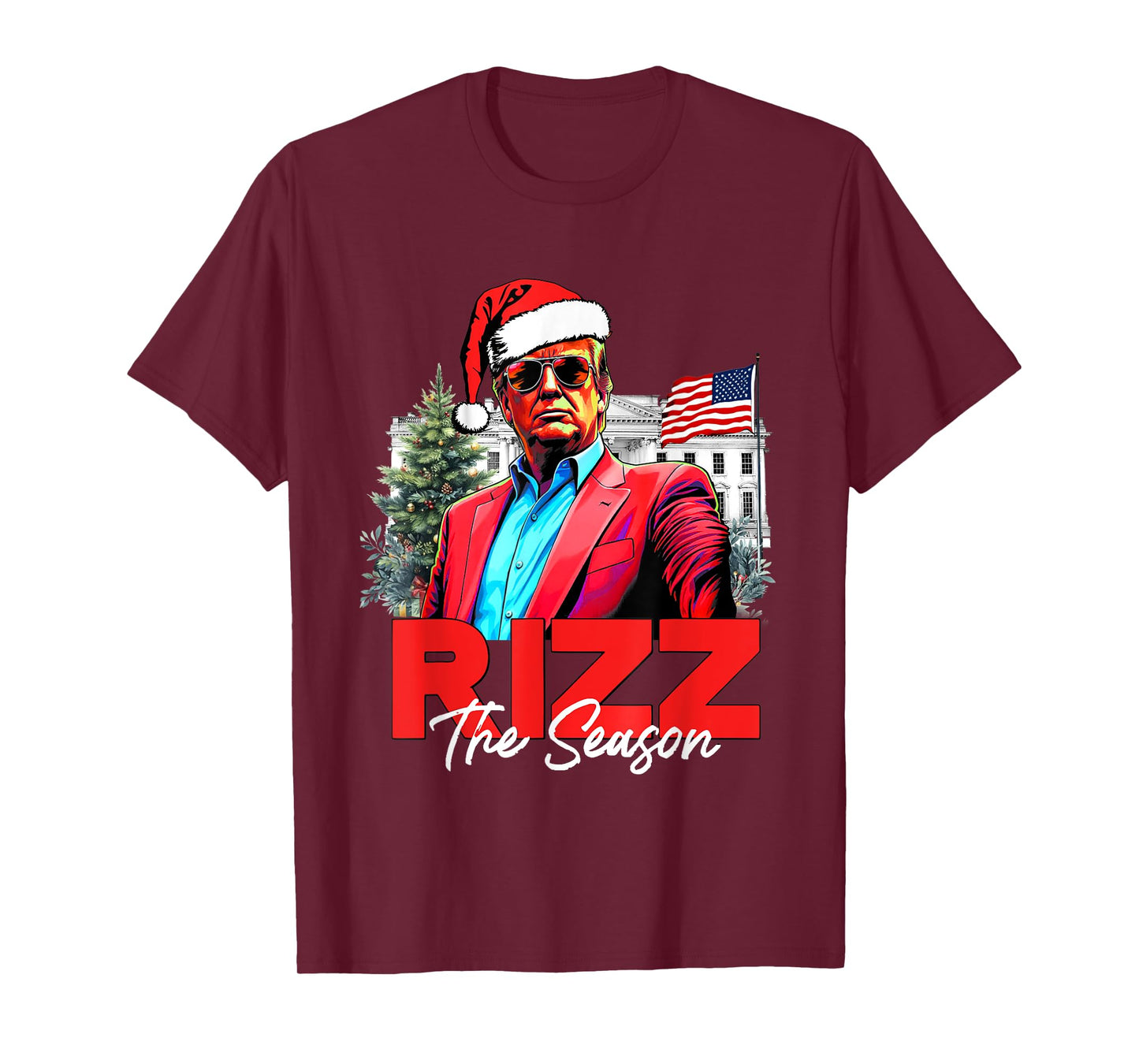 Funny Christmas Rizzmas Santa Xmas Rizz The Season Trump T-Shirt