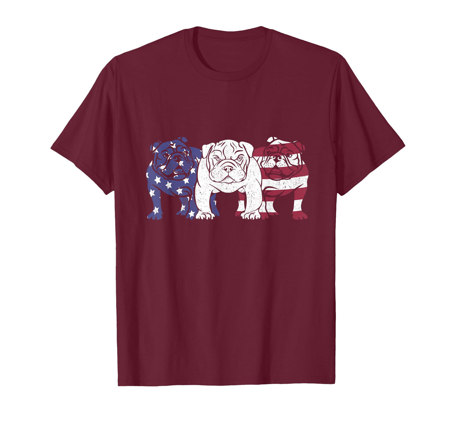Unique English Bulldog Dog American Flag Retro Puppy Lover T-Shirt