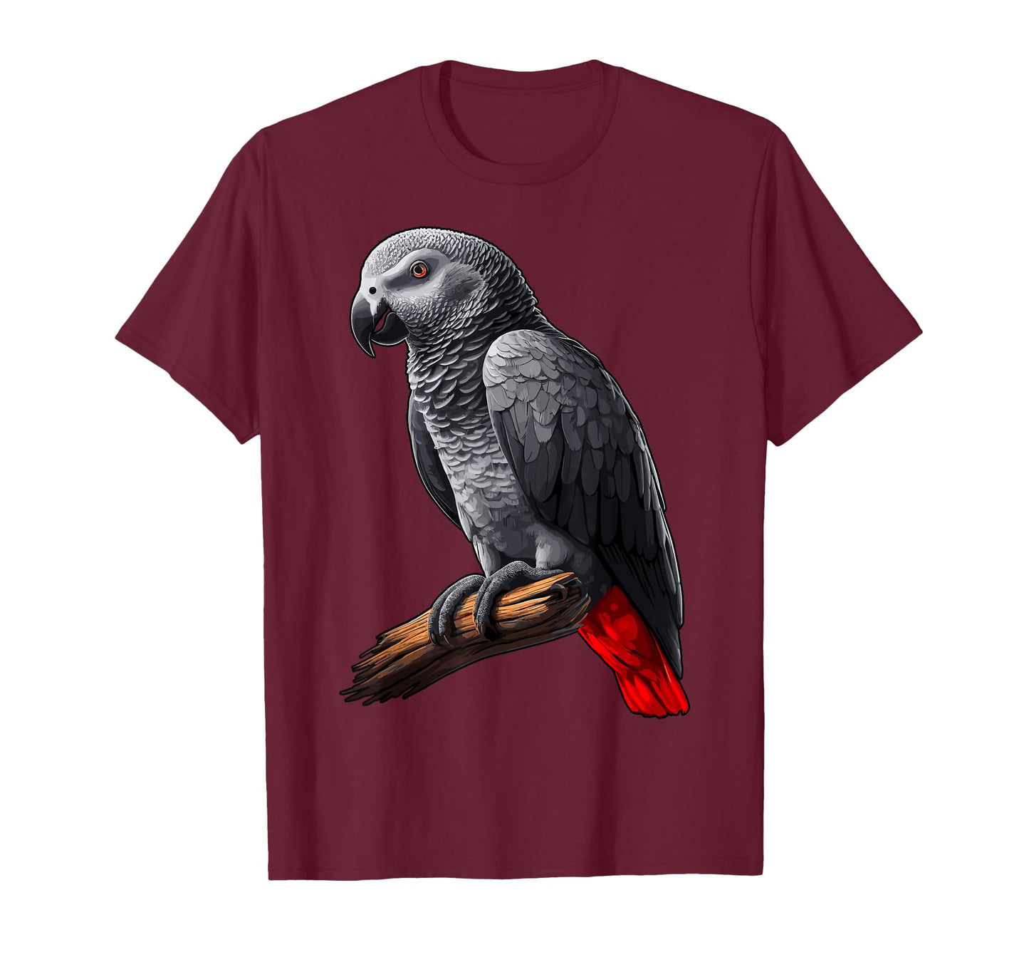 African Grey Parrot T-Shirt, Small, Black