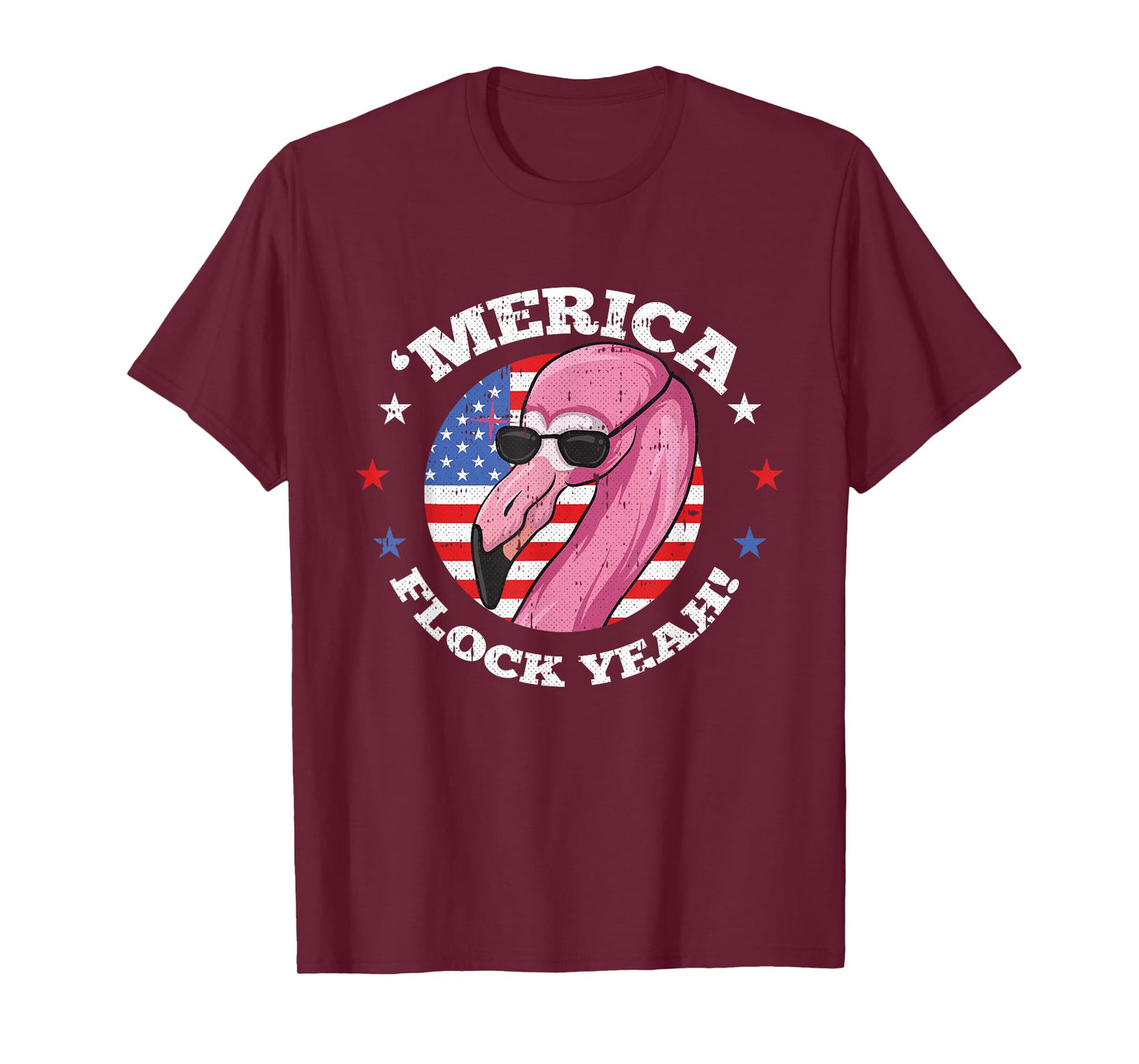 Merica 4th Of July Flamingo Flock Patriotic American Flag T-Shirt