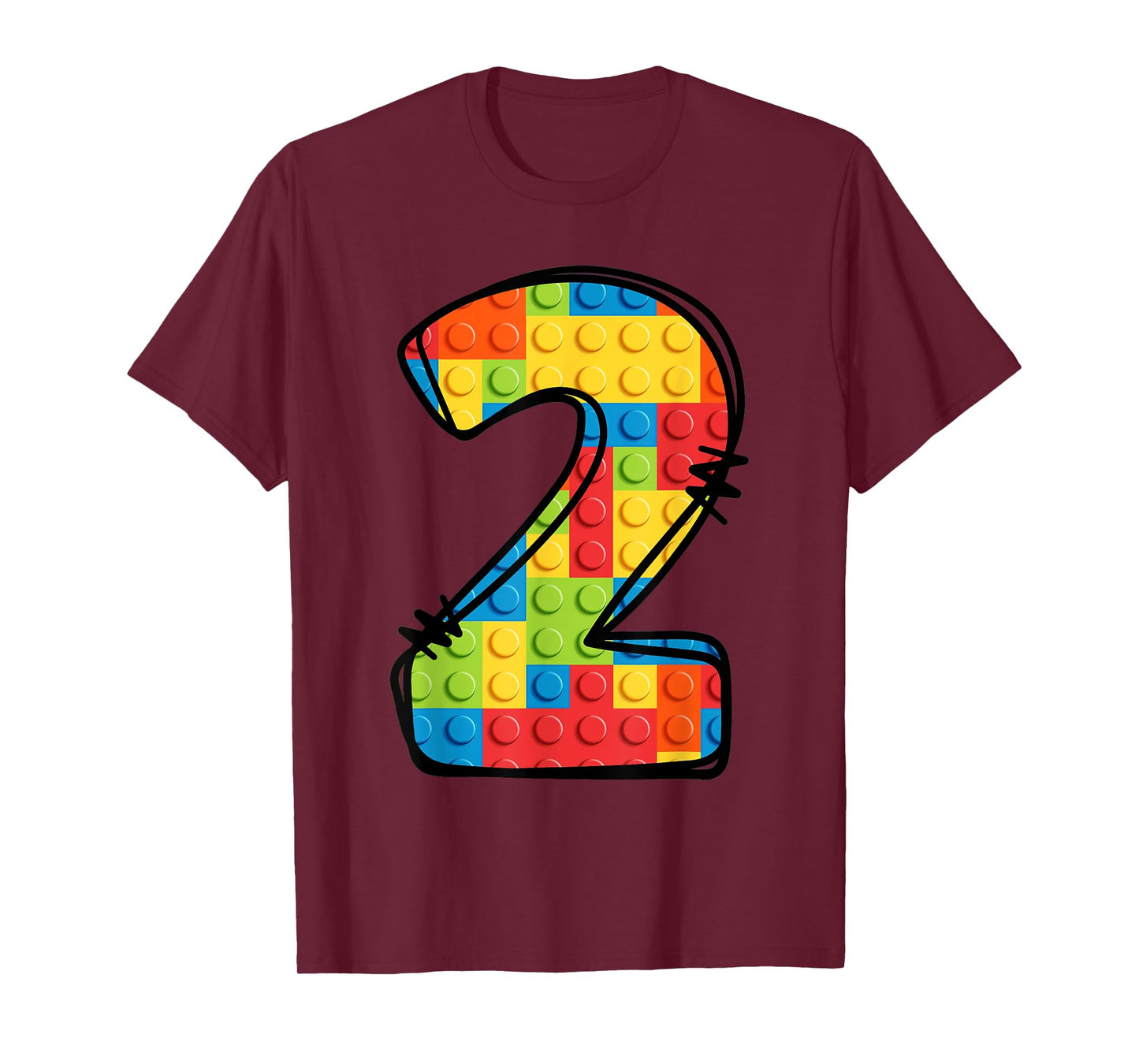 2 Year Old Blocks Building Master Builder 2nd Birthday T-Shirt