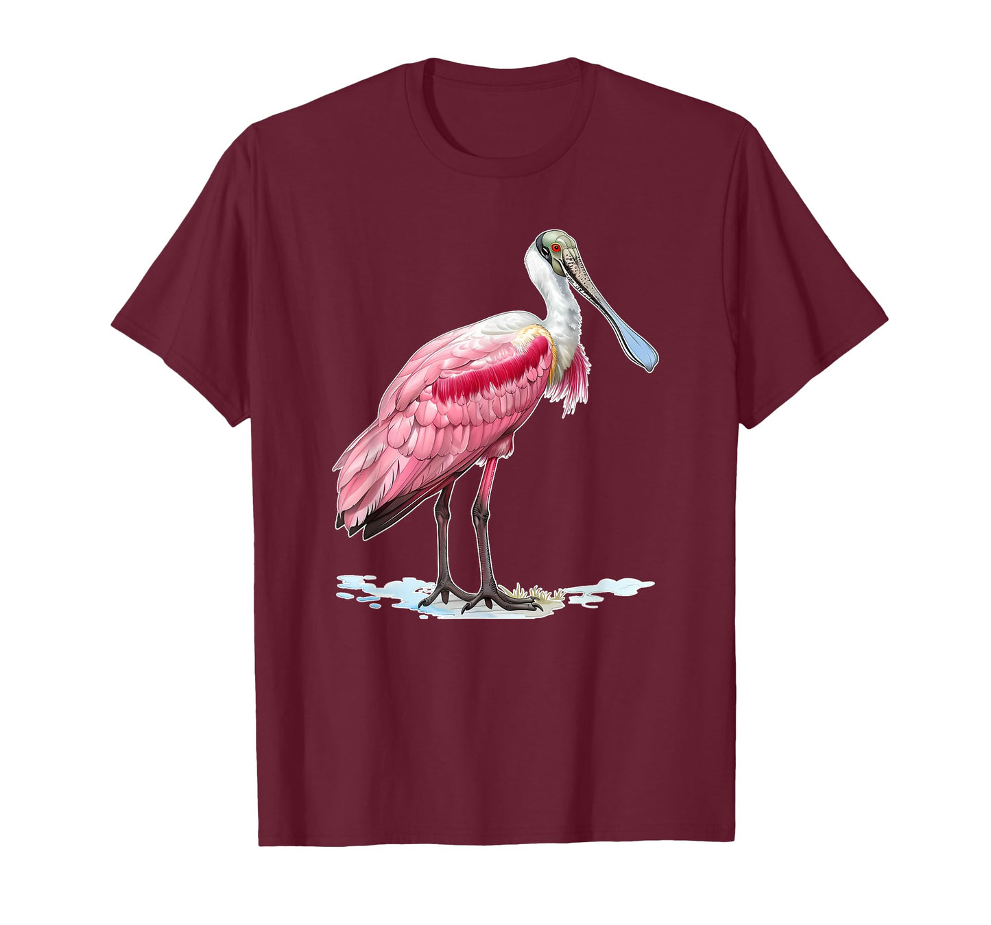 Womens Casual Nature Spirit Animal Graphic Roseate Spoonbill T-Shirt