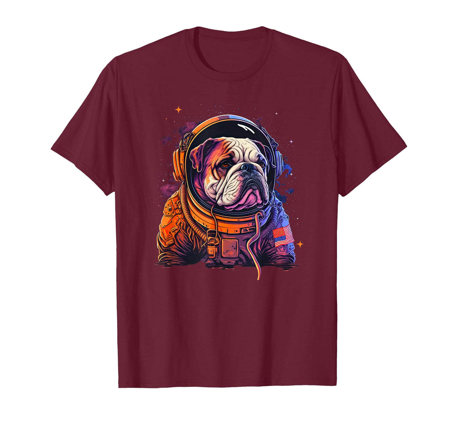 Funny Bulldog Dog Astronaut In the Space Men Women Kids T-Shirt
