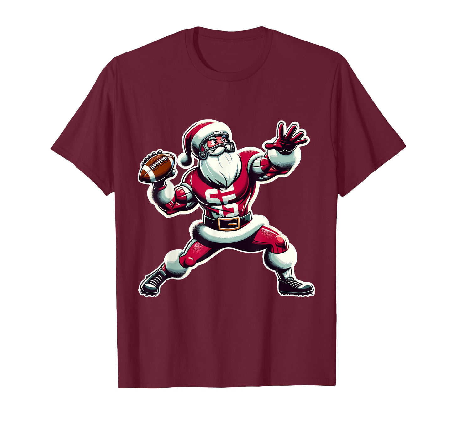 Christmas American Football Player Xmas For Men Boys PJ T-Shirt