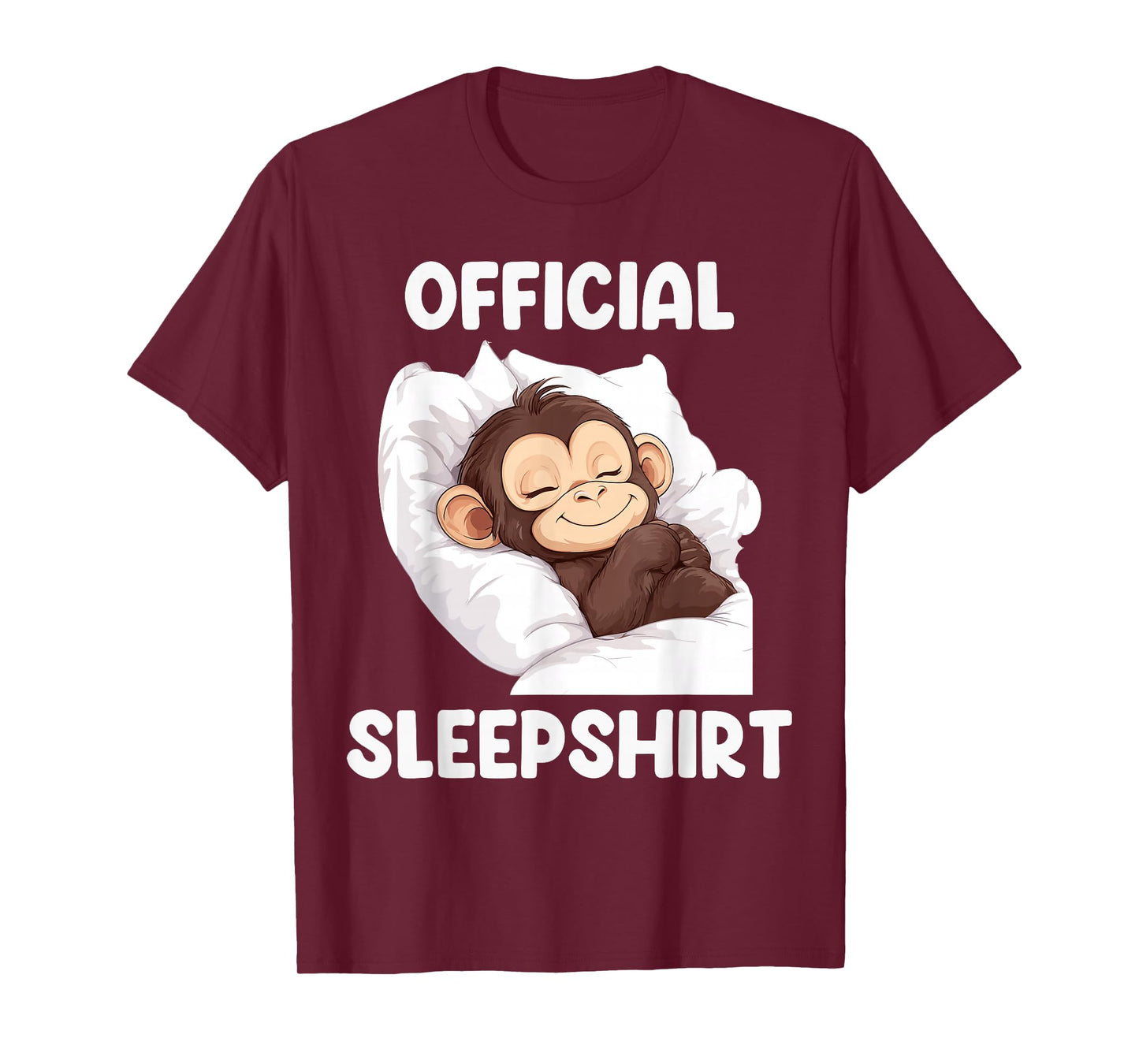 Official Sleepshirt Cute Sleeping Monkey Animal Lover Pajama T-Shirt