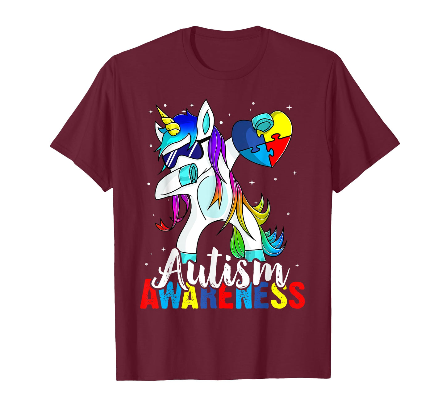 Dabbing Unicorn Autism Awareness Kids Girls Boys Be Kind Tee T-Shirt