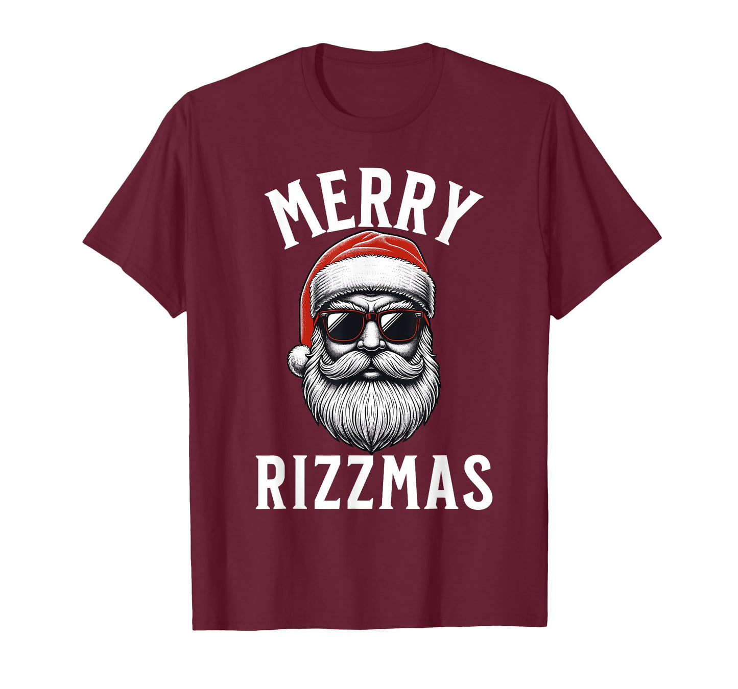 Merry Rizzmas Funny Christmas Teen Boys Kids Men Silly Santa T-Shirt