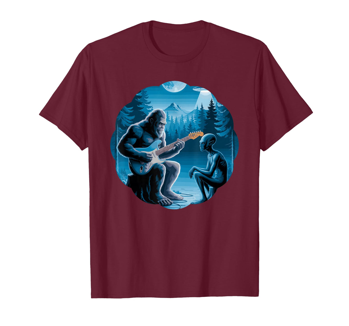 Alien & Bigfoot, Guitar & Guitar Lovers T-Shirt