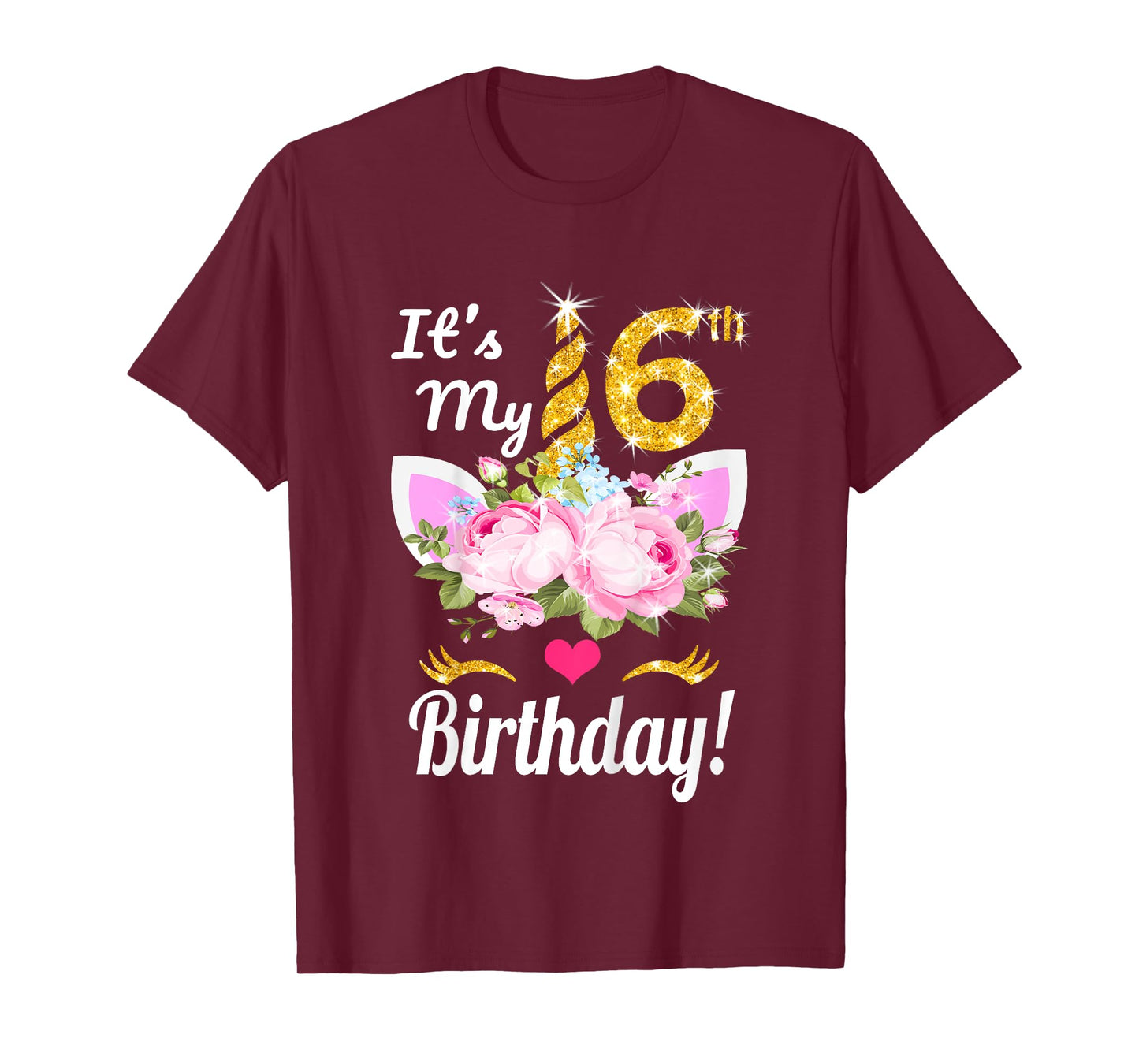 Its My 6th Birthday Shirt Girls (6 Year Old) Unicorn Outfit T-Shirt
