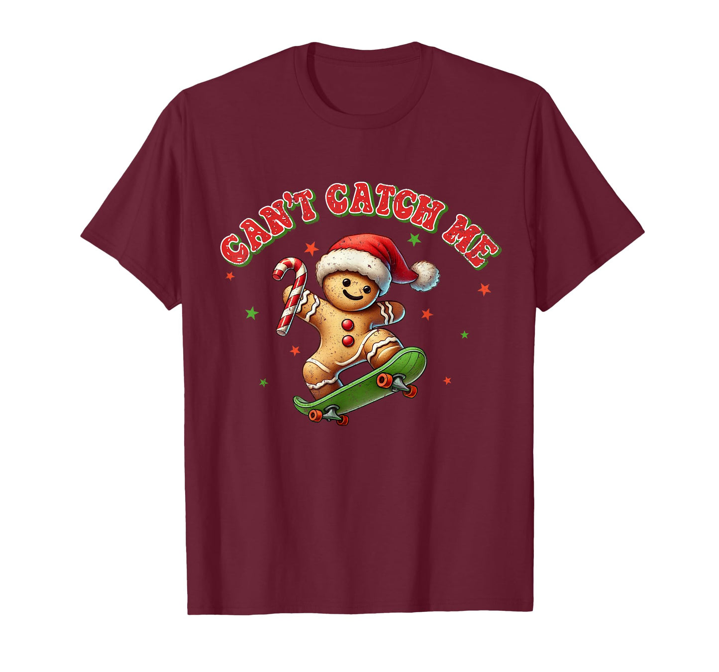 Can't Catch Me Retro Christmas Gingerbread Boy Xmas Kids T-Shirt
