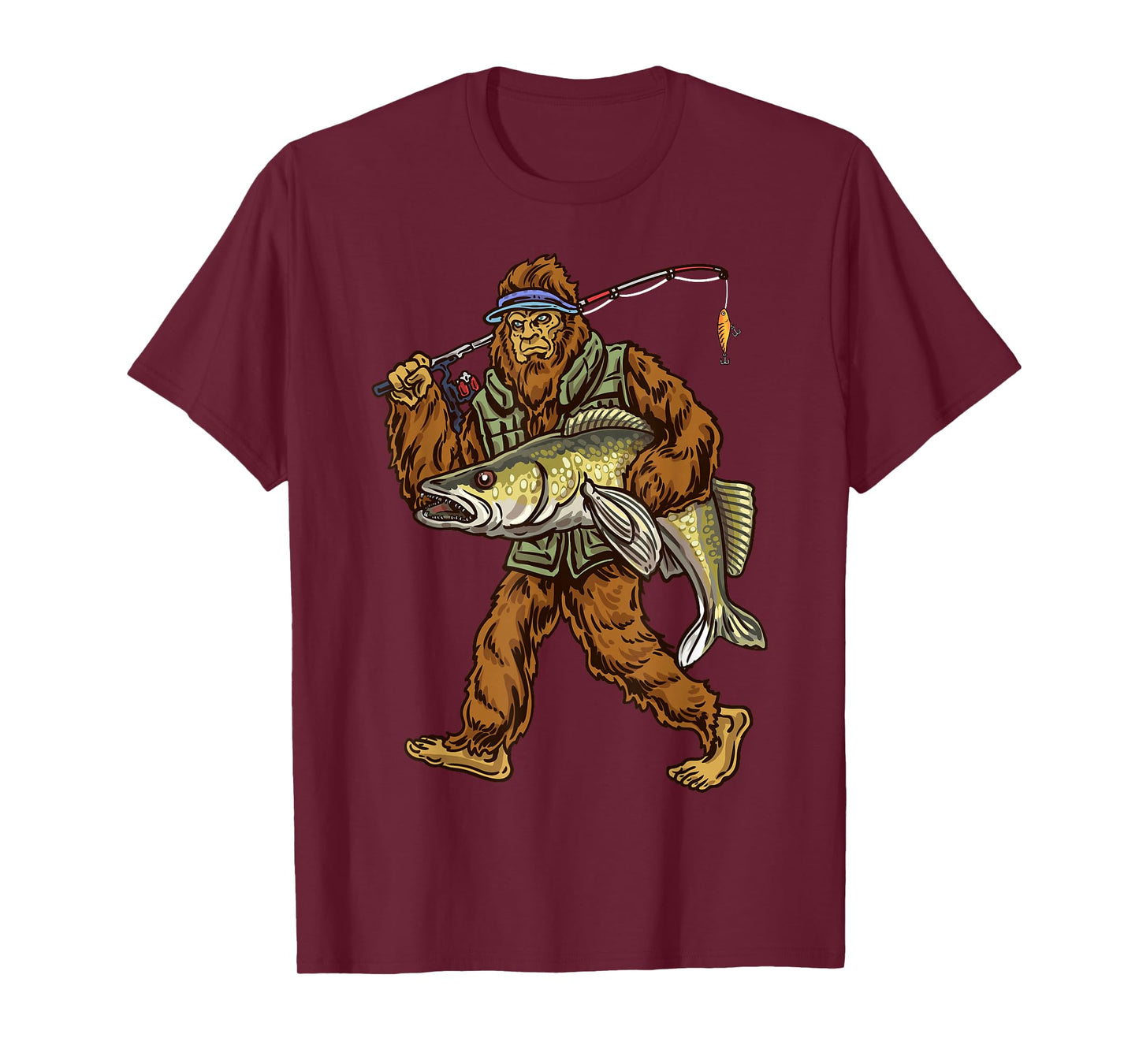 Walleye Fishing Sauger Hunting Bigfoot Fishermen T-Shirt