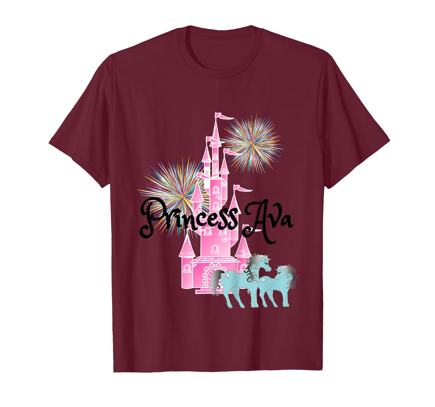 Kids Princess Ava Name Girls Personalized Custom T-Shirt