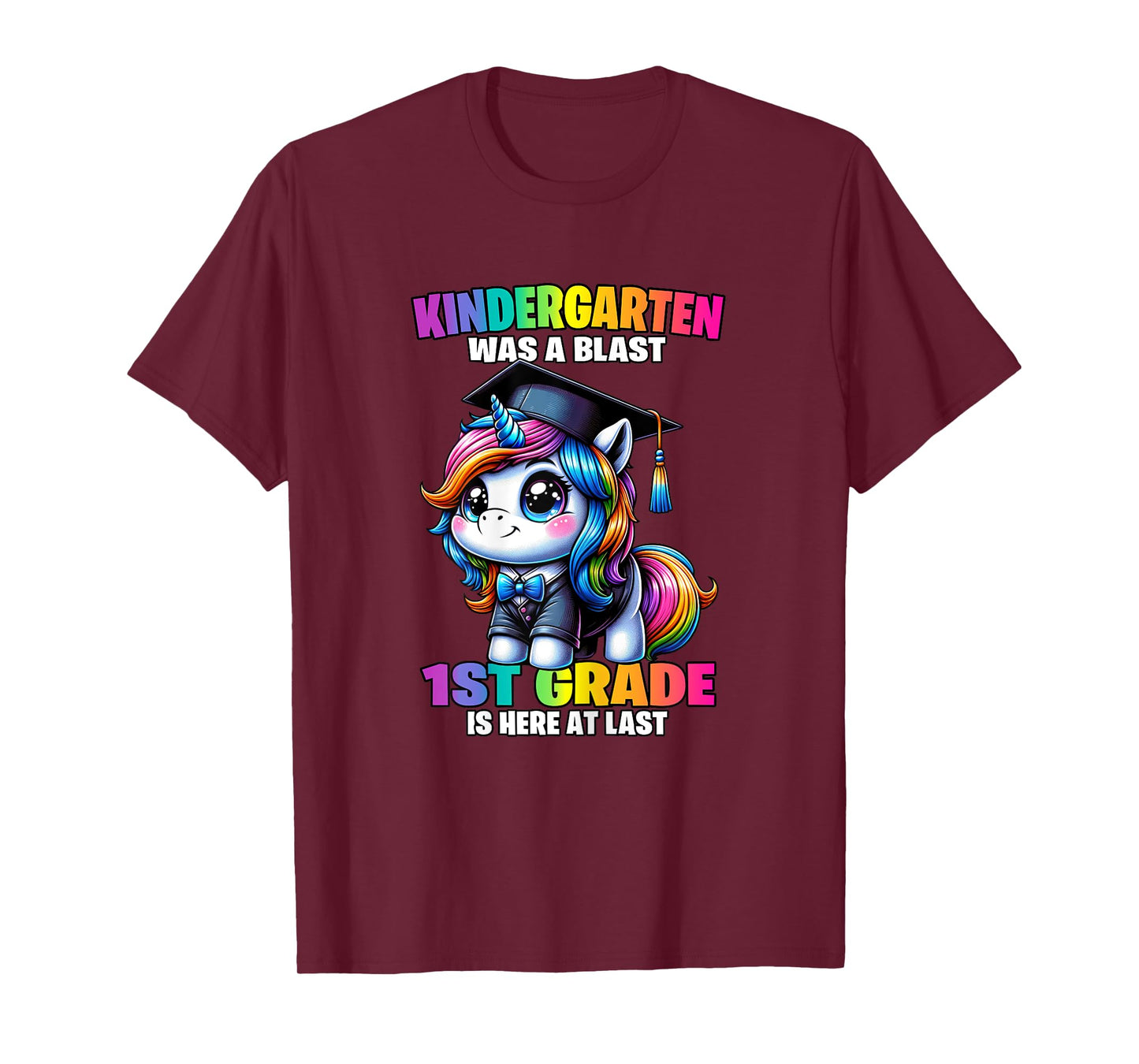 Graduation Kindergarten Was a Blast Unicorn Girls Grad T-Shirt
