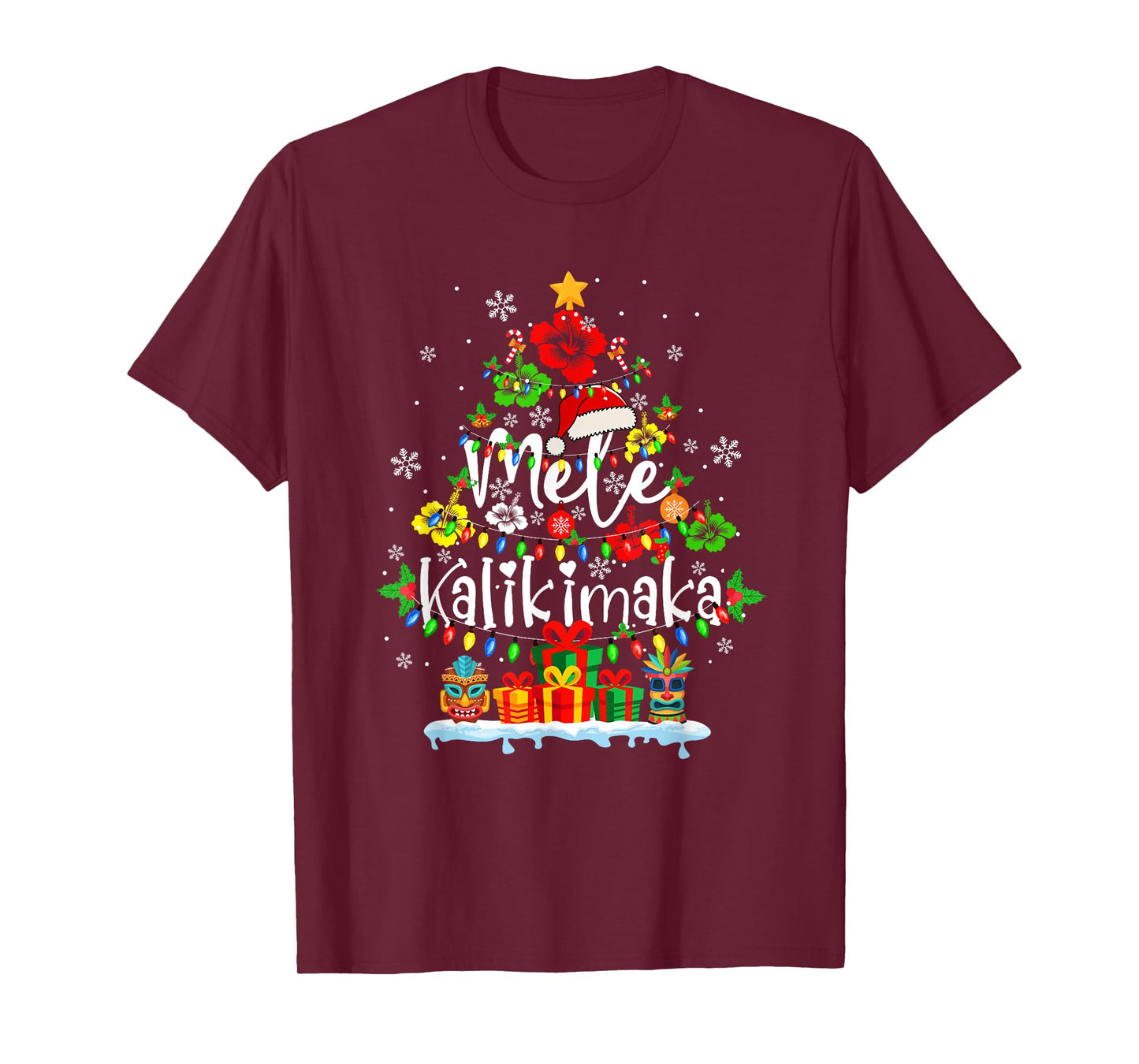 Mele Kalikimaka Christmas Tree Mexican Colorful Floral Lover T-Shirt