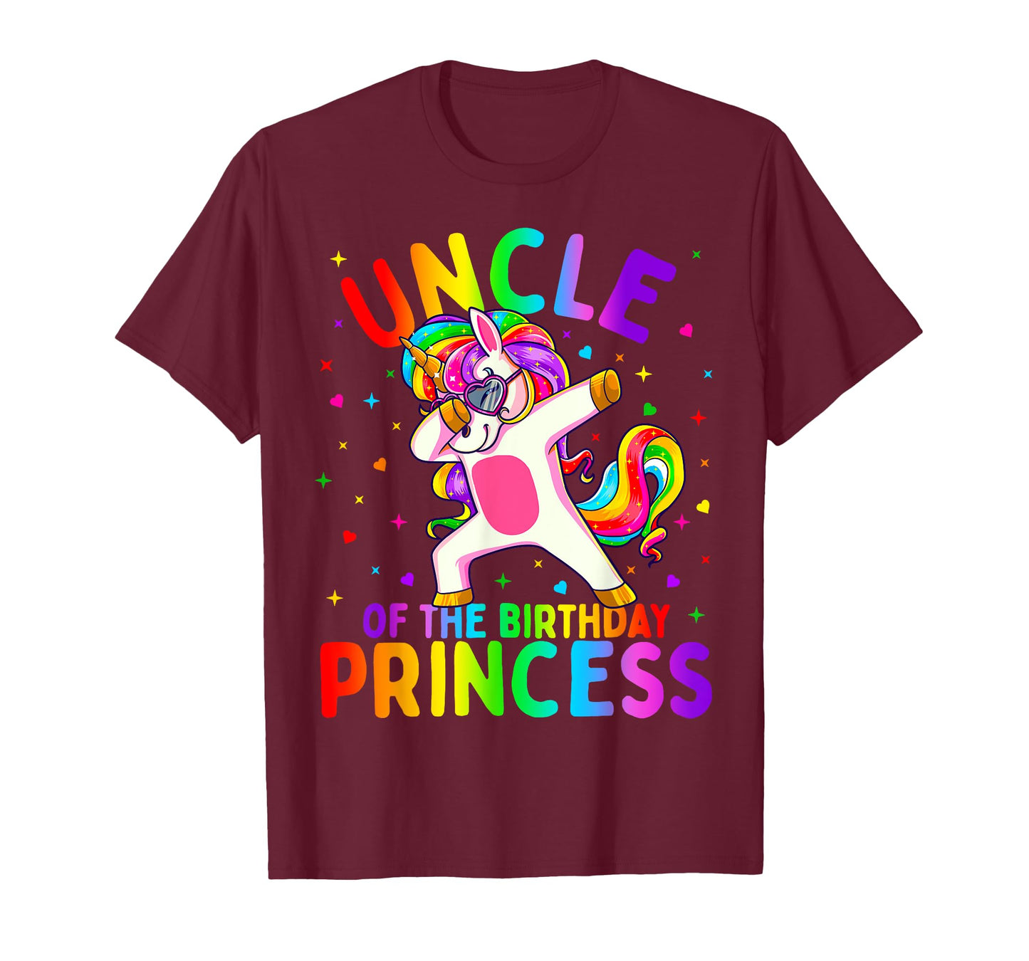 Uncle of the Birthday Princess Girl Dabbing Unicorn T-Shirt