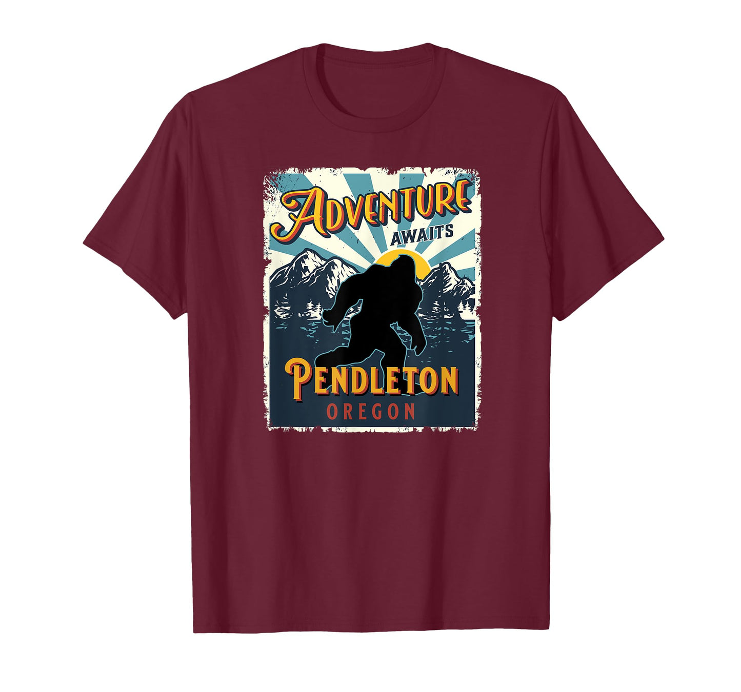 Pendleton Oregon Retro Sasquatch Big Foot Bigfoot Souvenir T-Shirt