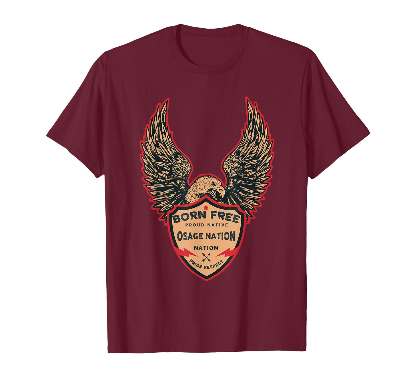 Osage Nation Native American Indian Born Freedom Eagle T-Shirt