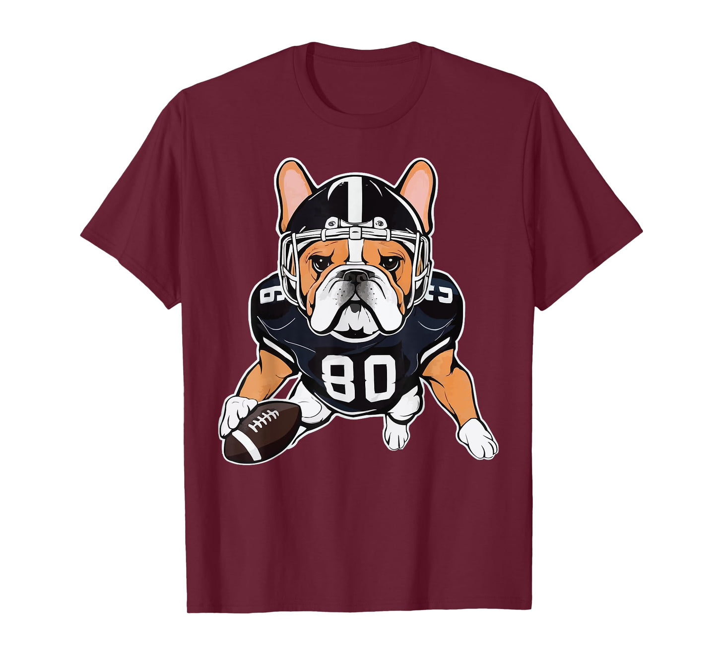 Funny Dog Lover French Bulldog American Football Player T-Shirt