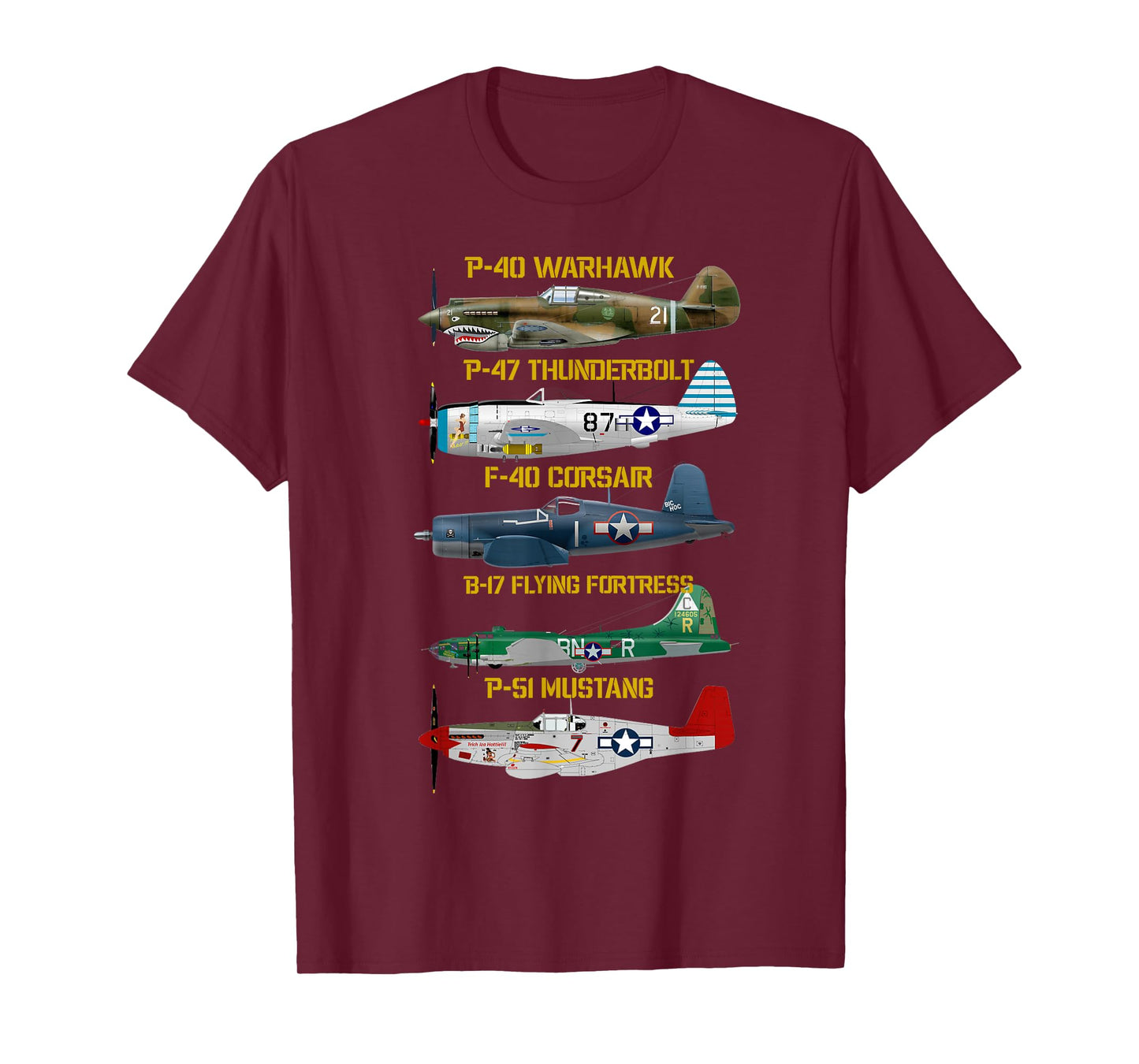 WW2 Planes Warbirds Warplanes T-Shirt