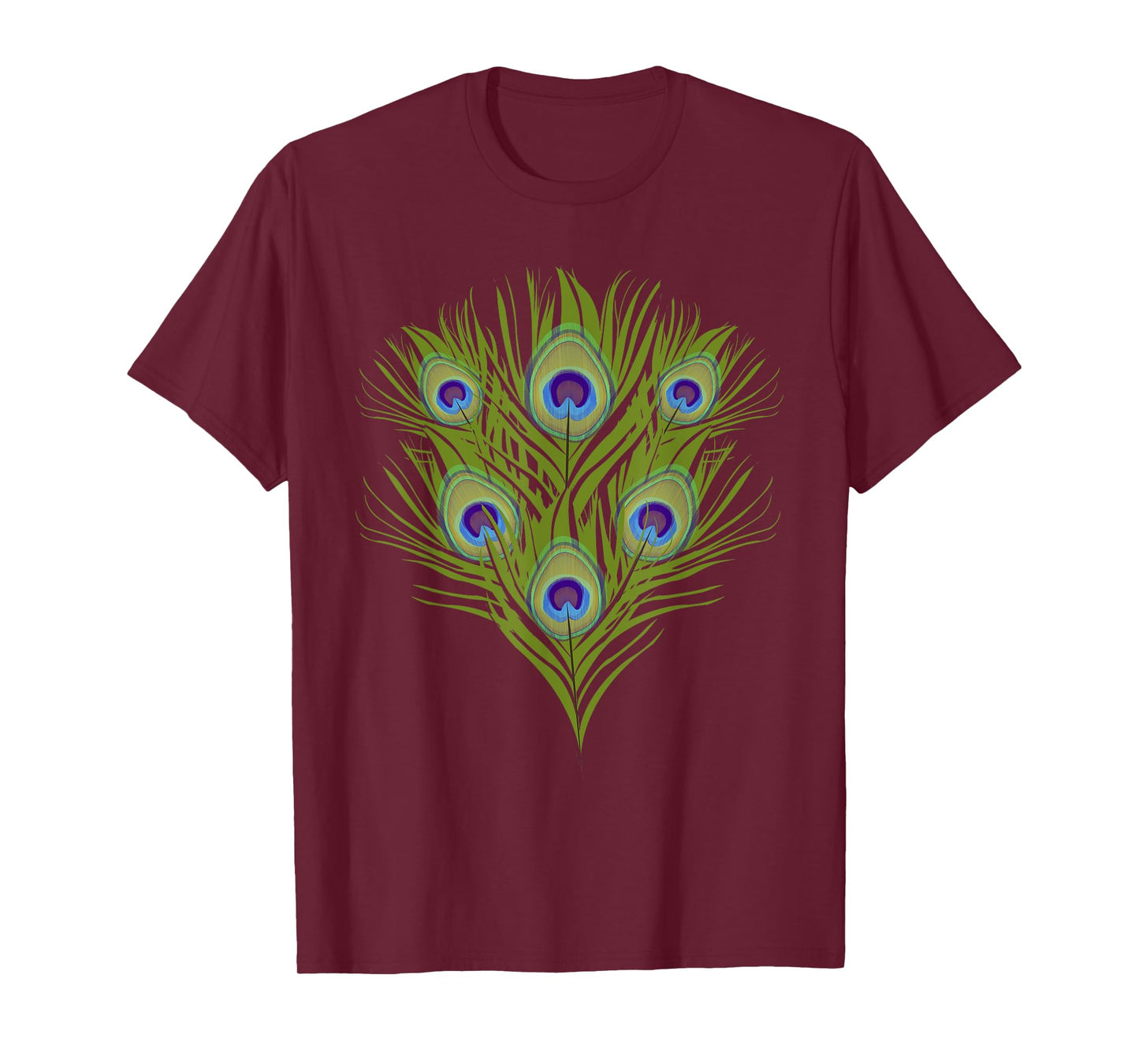 Decorative Colorful Women Girls Kids Tail Feathers Peacock T-Shirt