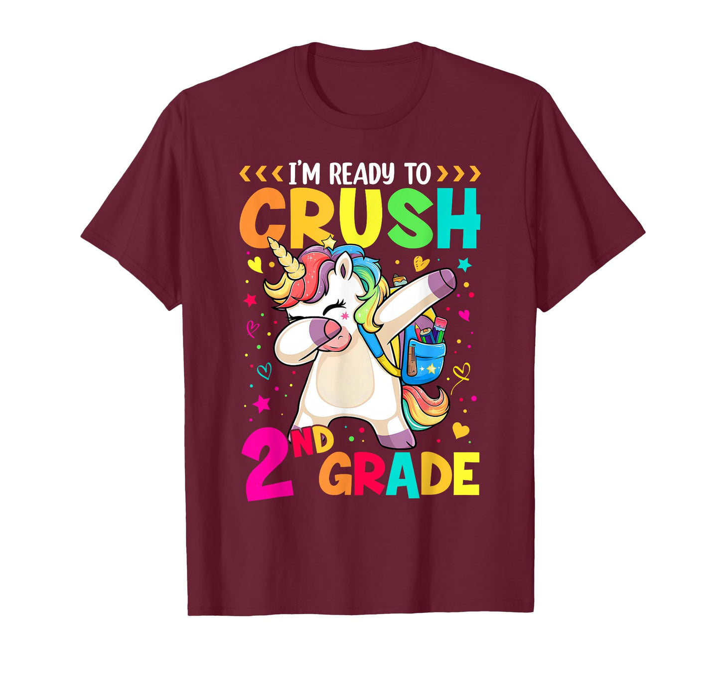 Crush 2nd Grade Dabbing Unicorn Back to School Girls Kids T-Shirt