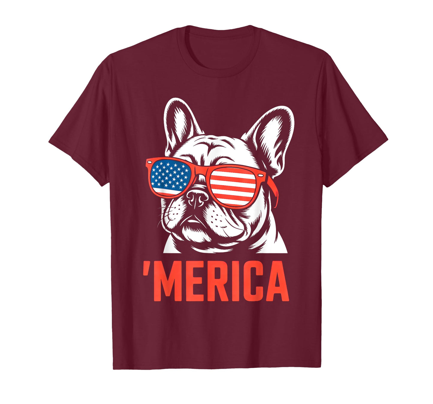 Merica French Bulldog American Flag 4th of July Frenchie T-Shirt