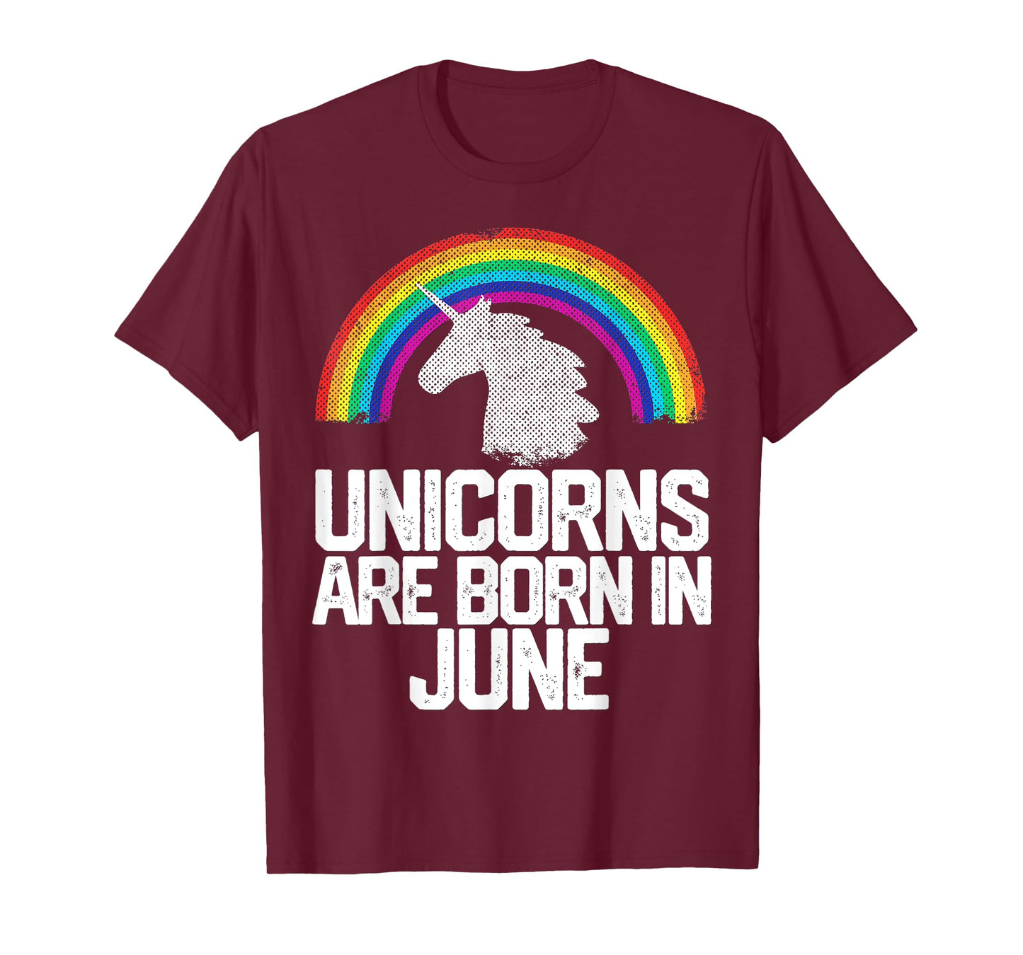 UNICORNS ARE BORN IN JUNE Birthday Gift Rainbow Girl Women T-Shirt