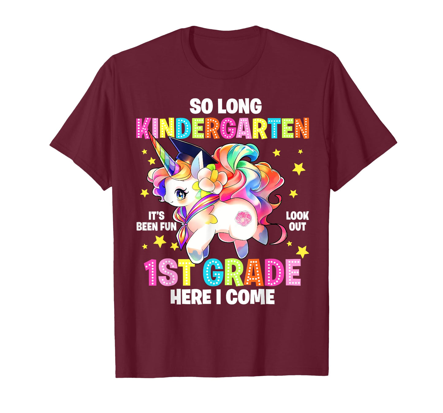 So Long Kindergarten Graduation 1st Grade Unicorn Girls Kids T-Shirt
