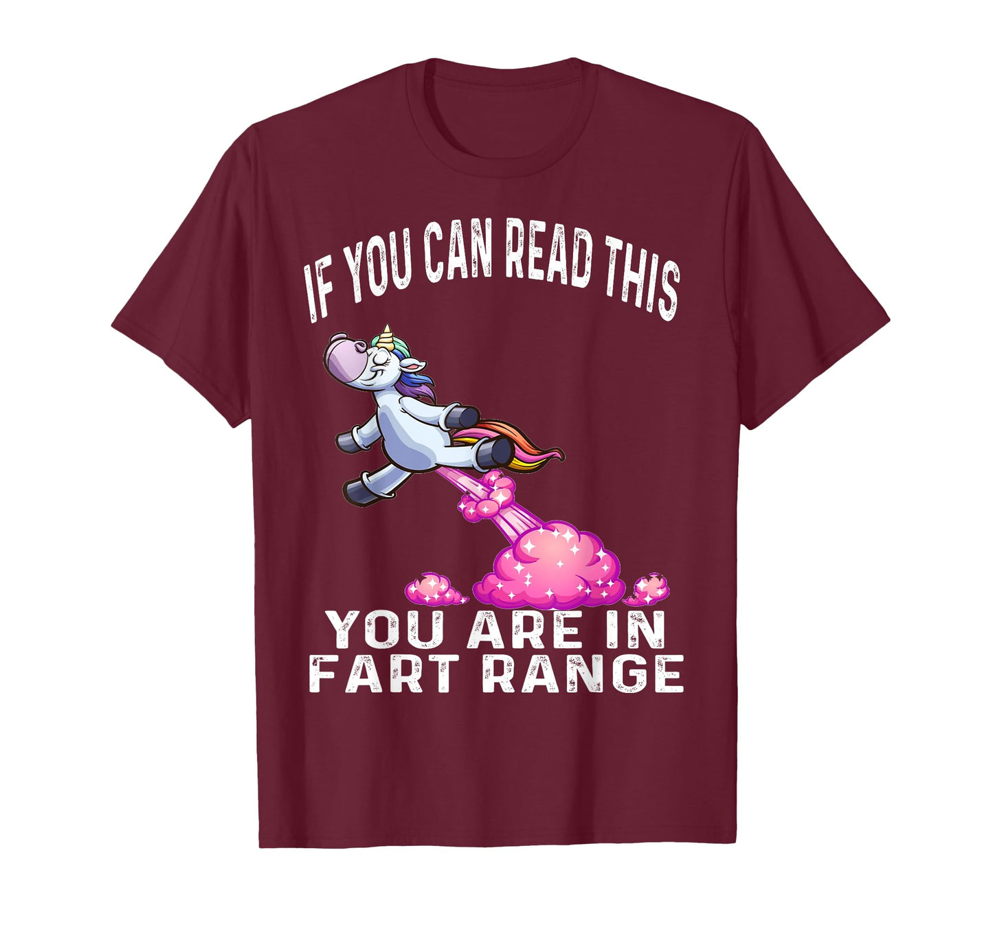 Funny Unicorn If You Can Read This You're In Fart Range T-Shirt