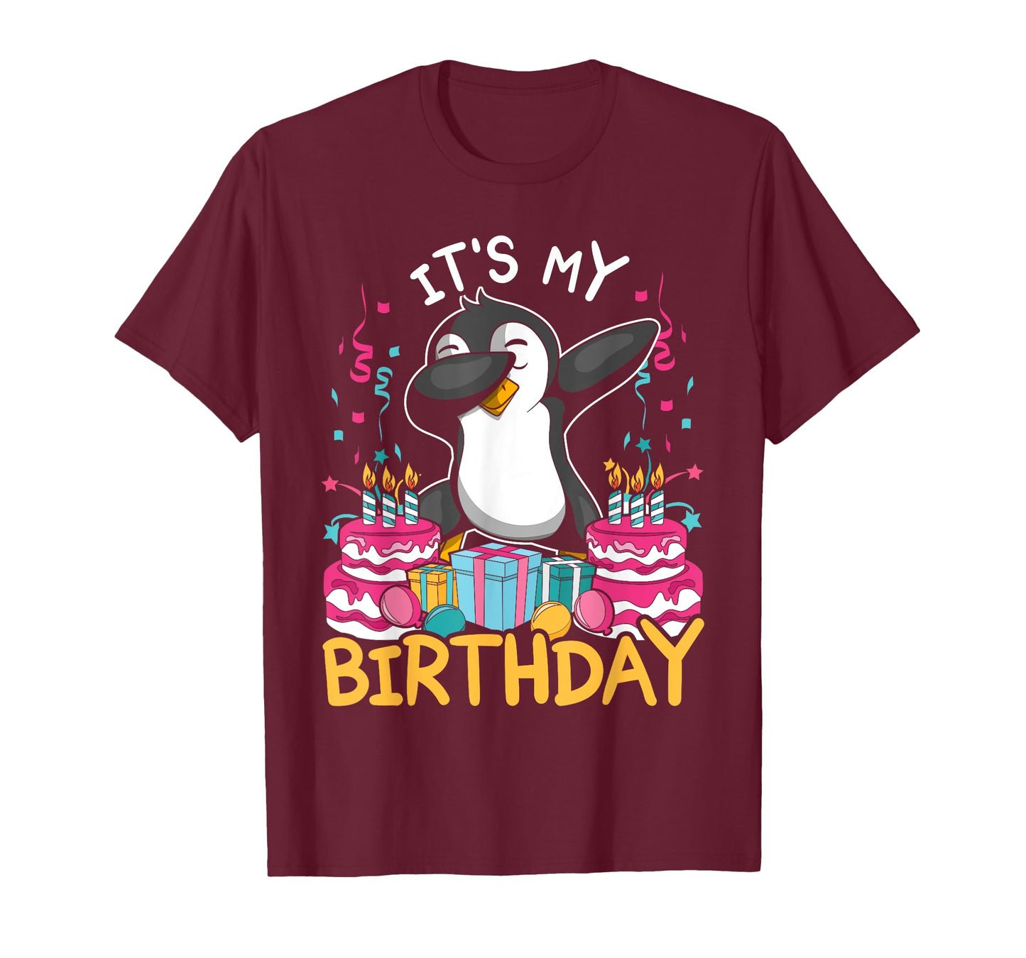 Its My Birthday Animal Kids Cake Gift Funny Dabbing Penguin T-Shirt