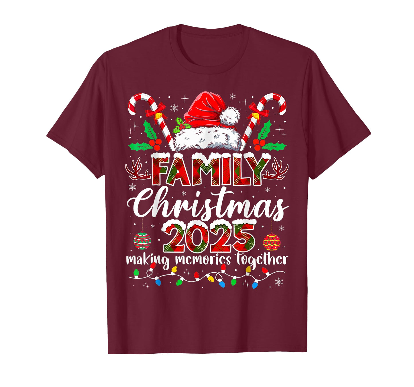 Family Christmas 2025 Matching Santa Tee Xmas Pajamas Pjs T-Shirt
