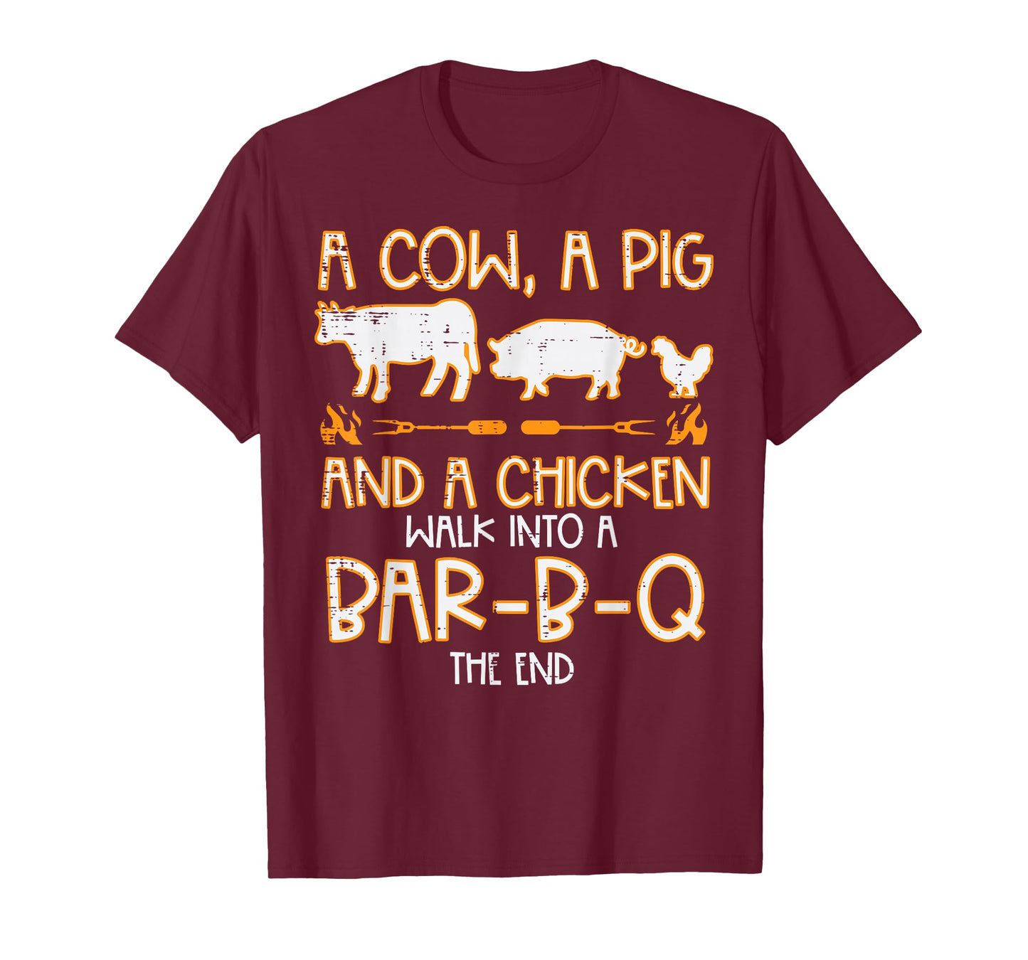 Cow Pig Chicken Walk Bar B Q Bbq Barbecue Grilling Men Women T-Shirt
