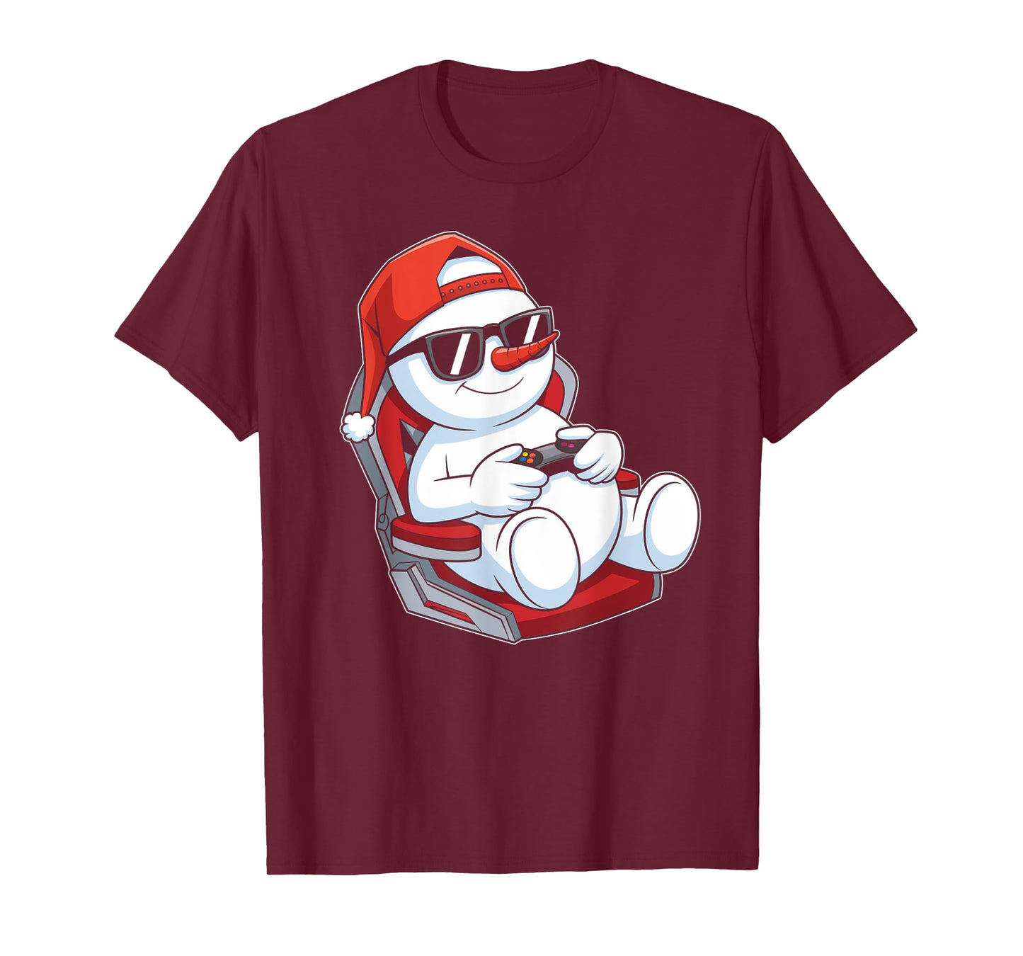 Christmas Snowman Gamer Funny Video Gaming Xmas Kids Boys T-Shirt