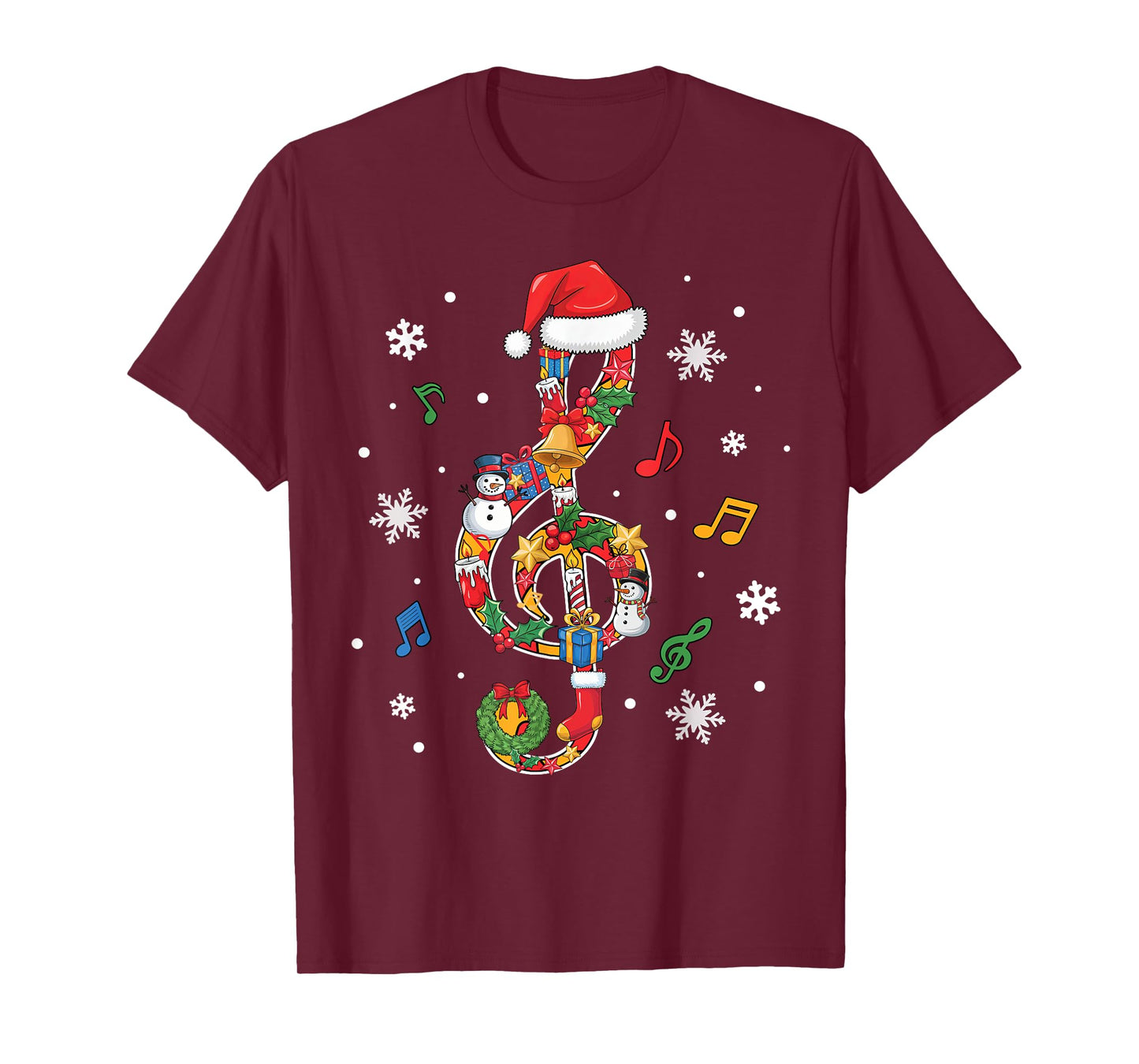 Merry Christmas Musical Note Music Lover Kids Music Teachers T-Shirt