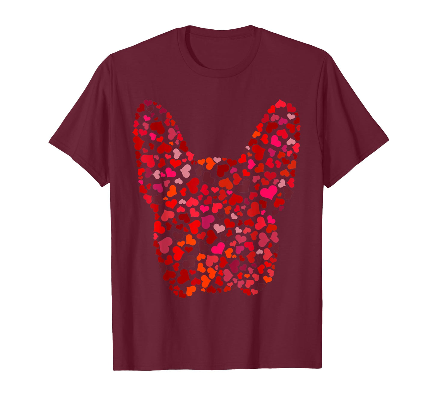 Red Hearts French Bulldog Valentines Day Dog Frenchie Mom T-Shirt