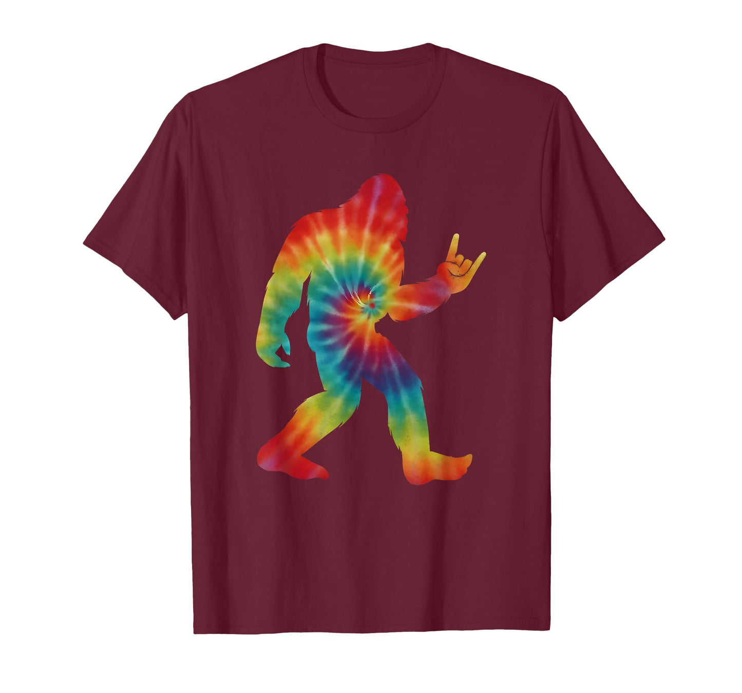Funny Bigfoot Rock and Roll Tie Dye Tee Sasquatch Believer T-Shirt