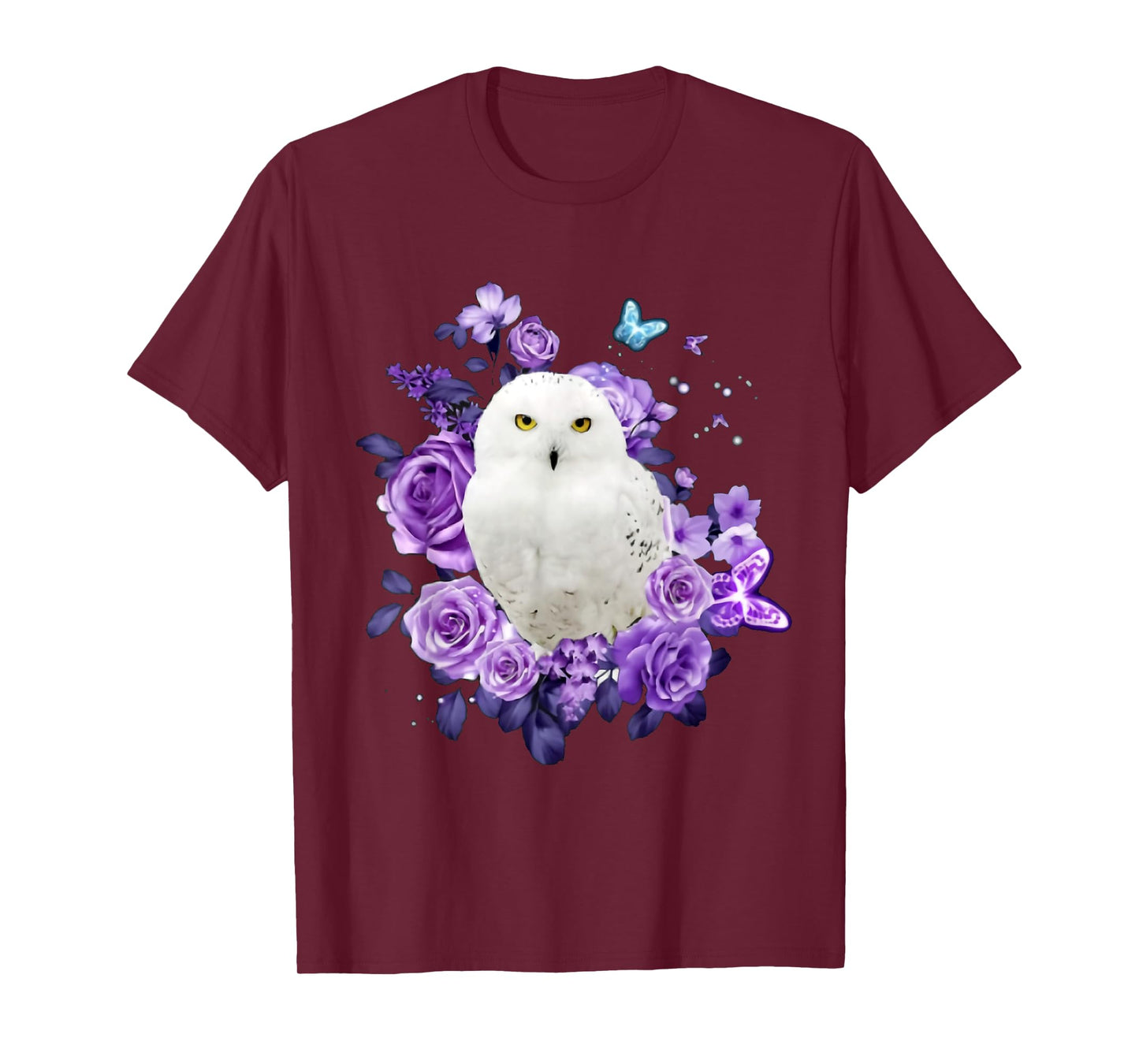 Owl Purple Rose Collection Cute Owl Lover Gift T-Shirt