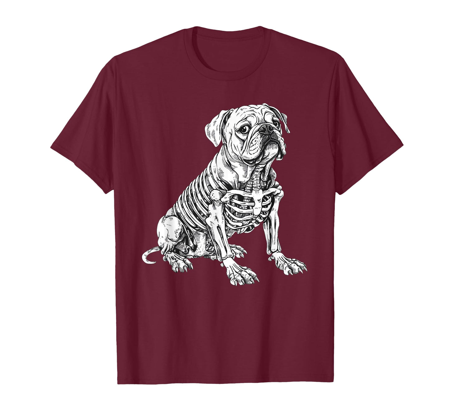 English Bulldog Dog Skeleton Halloween T-Shirt