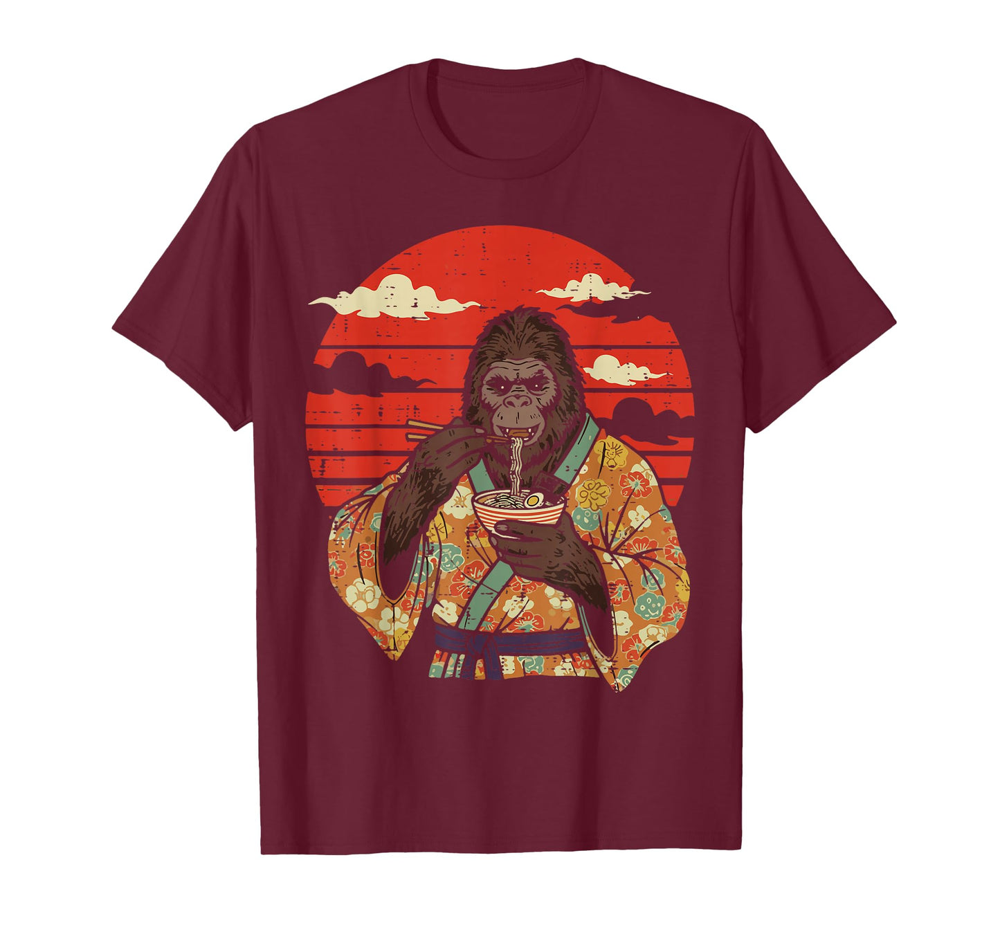 Bigfoot Kimono Ramen Japanese Sasquatch Art Men Women Kids T-Shirt