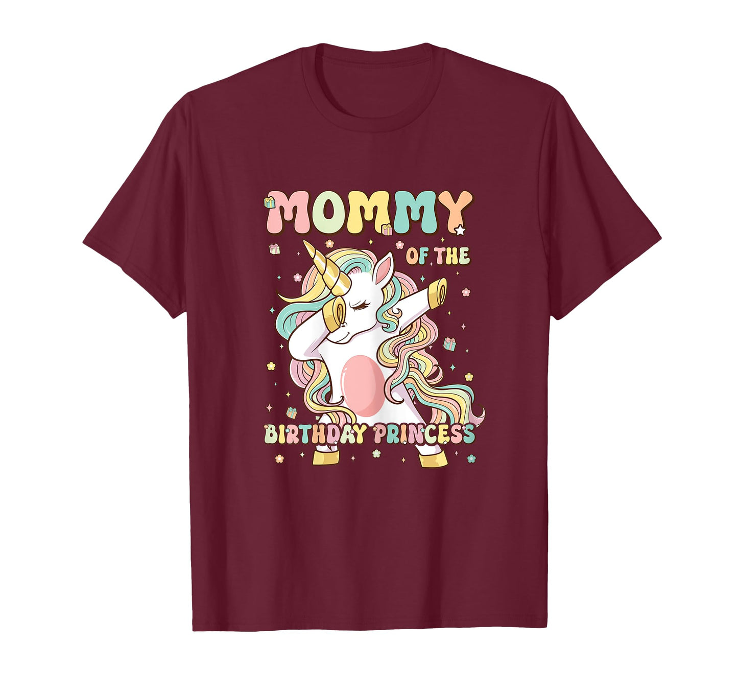 Mommy Of The Birthday Princess Unicorn Birthday Girl's Mom T-Shirt