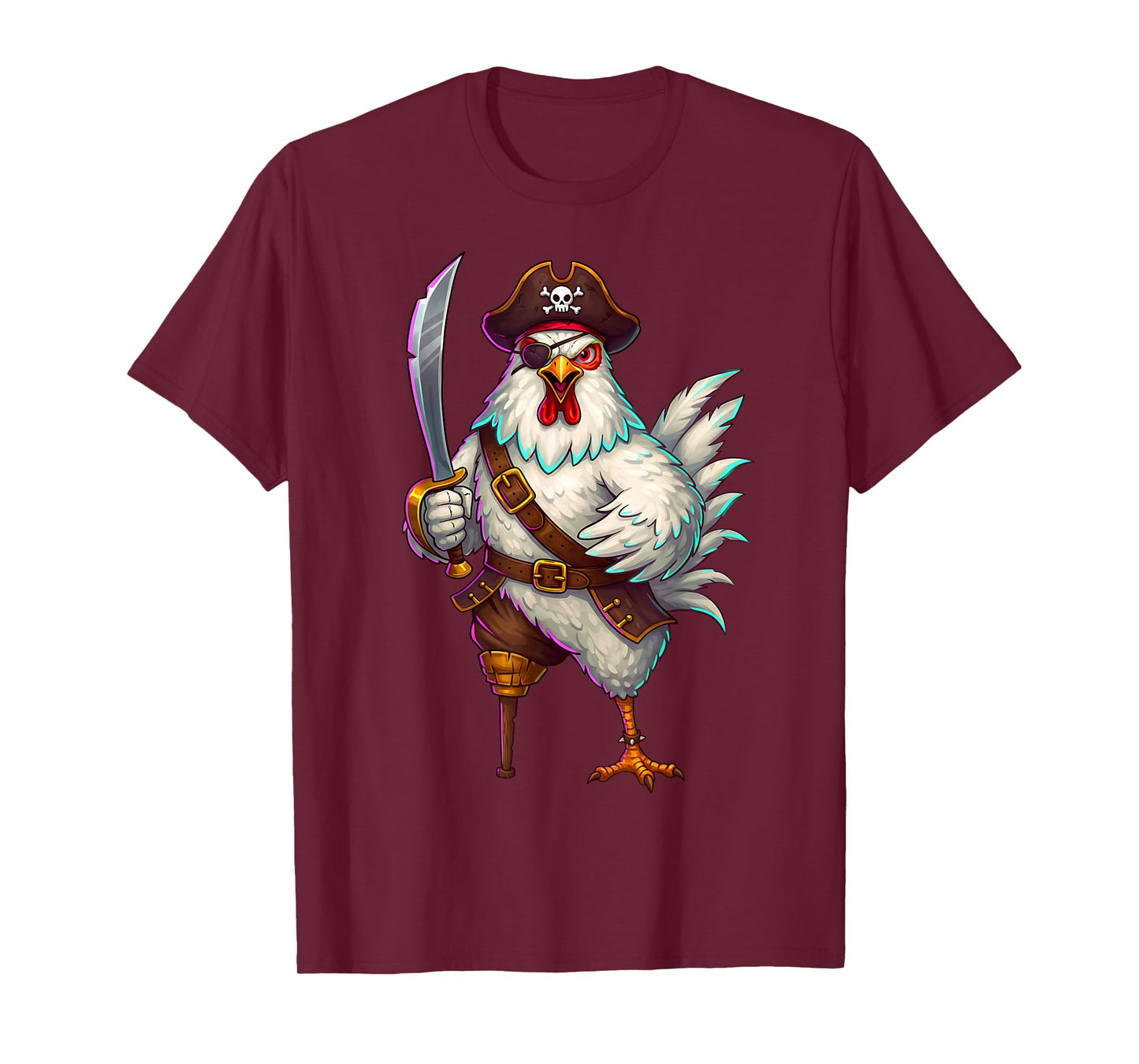 Pirate Chicken Funny Halloween Costume for Men Women Kids T-Shirt