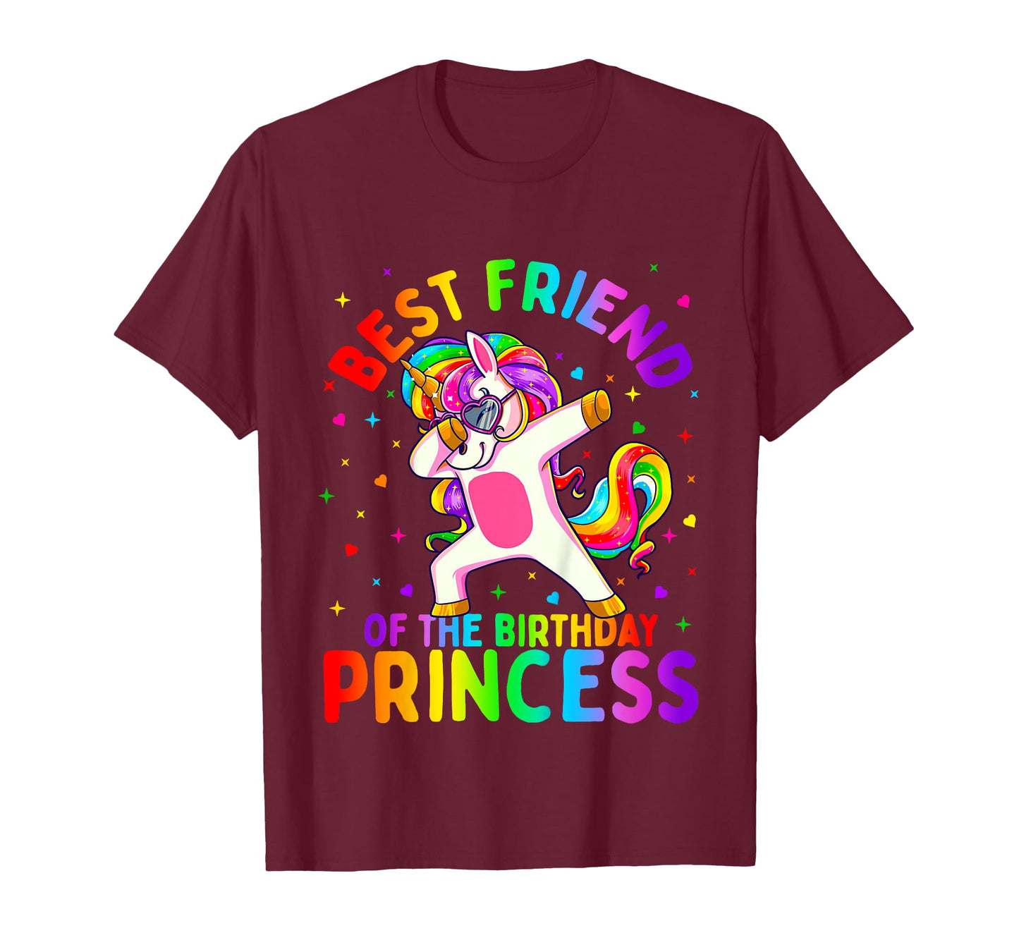 Best Friend of the Birthday Princess Girl Dabbing Unicorn T-Shirt