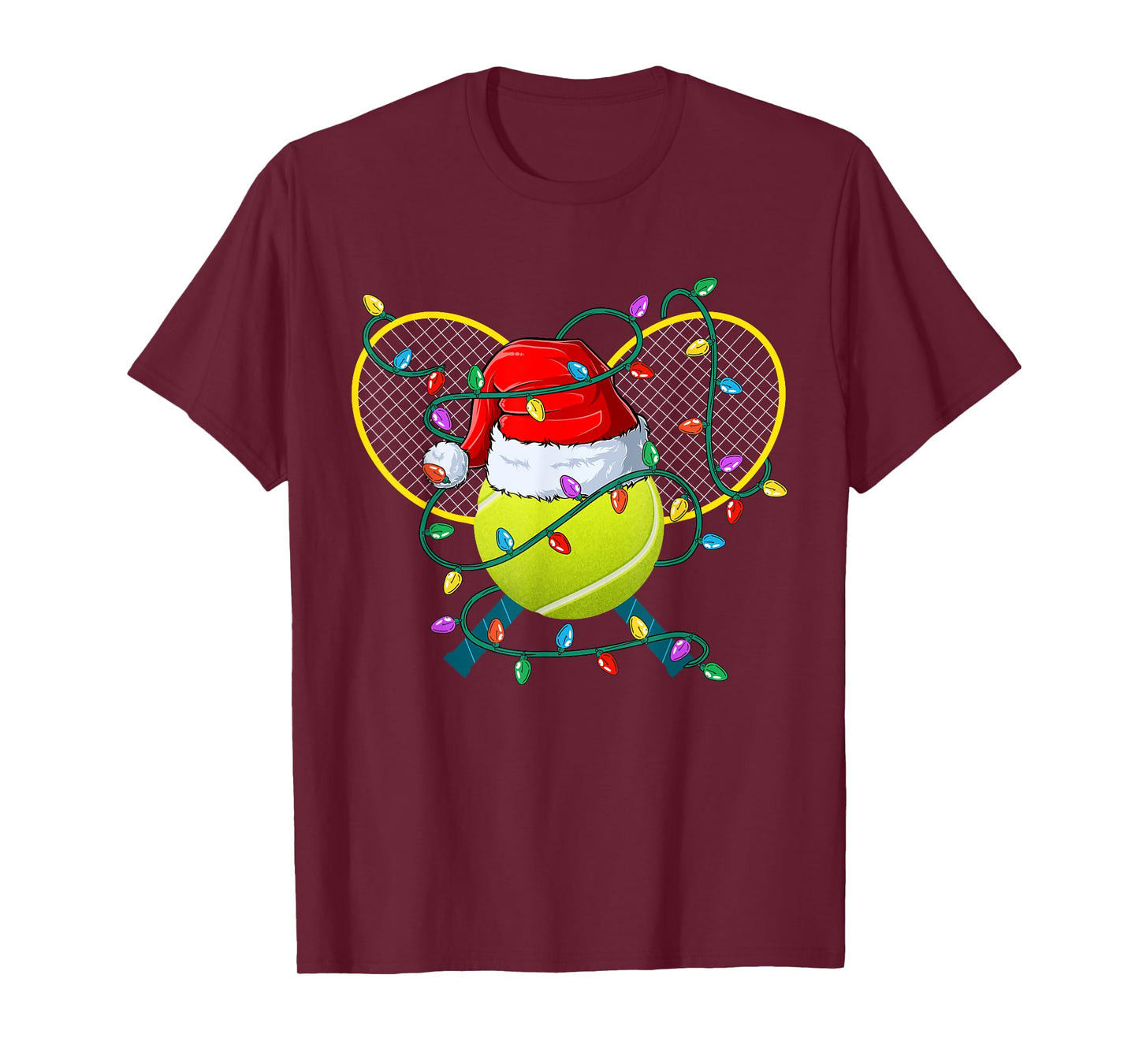 Christmas Tennis Xmas Santa Sports Hat Mens Womens Kids T-Shirt