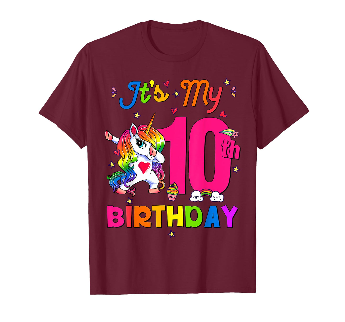 10 Years Old Unicorn It's My 10th Birthday Girl Party T-Shirt