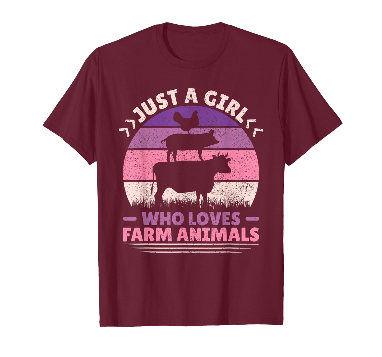 Just A Girl Who Loves Farm Animals Lover Women Farmer Girl T-Shirt
