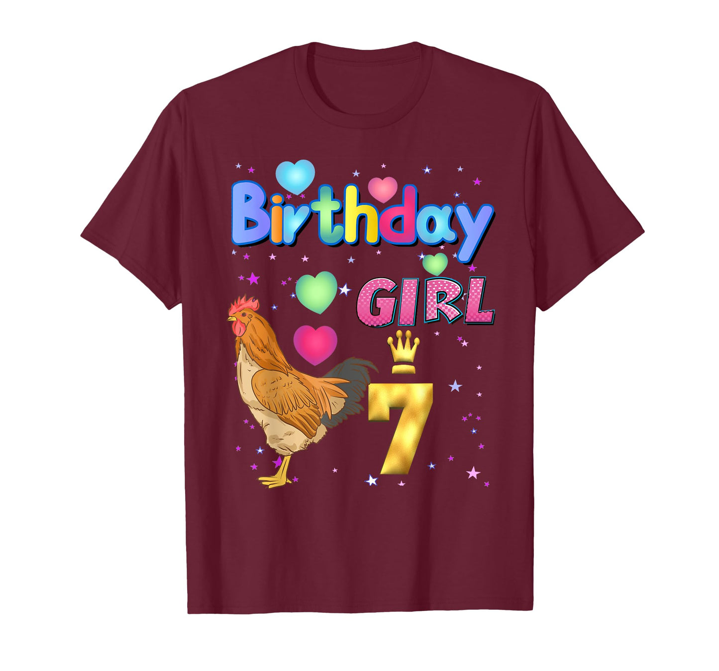 Kids 7Years Old Chicken Its my 7th birthday Girl Chicken T-Shirt