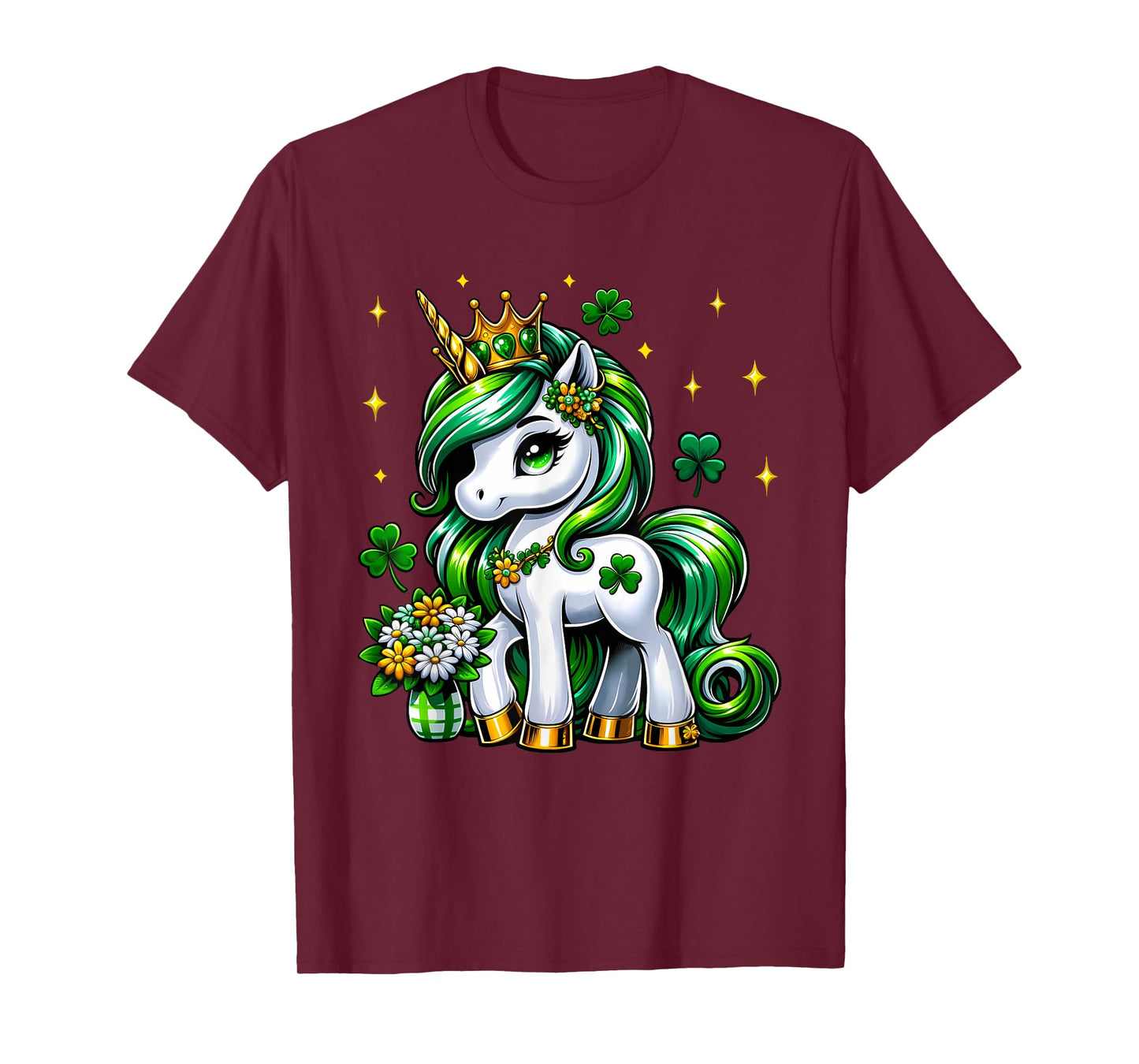 St Patricks Day Unicorn Cute St Pattys Girls Women Lepricorn T-Shirt